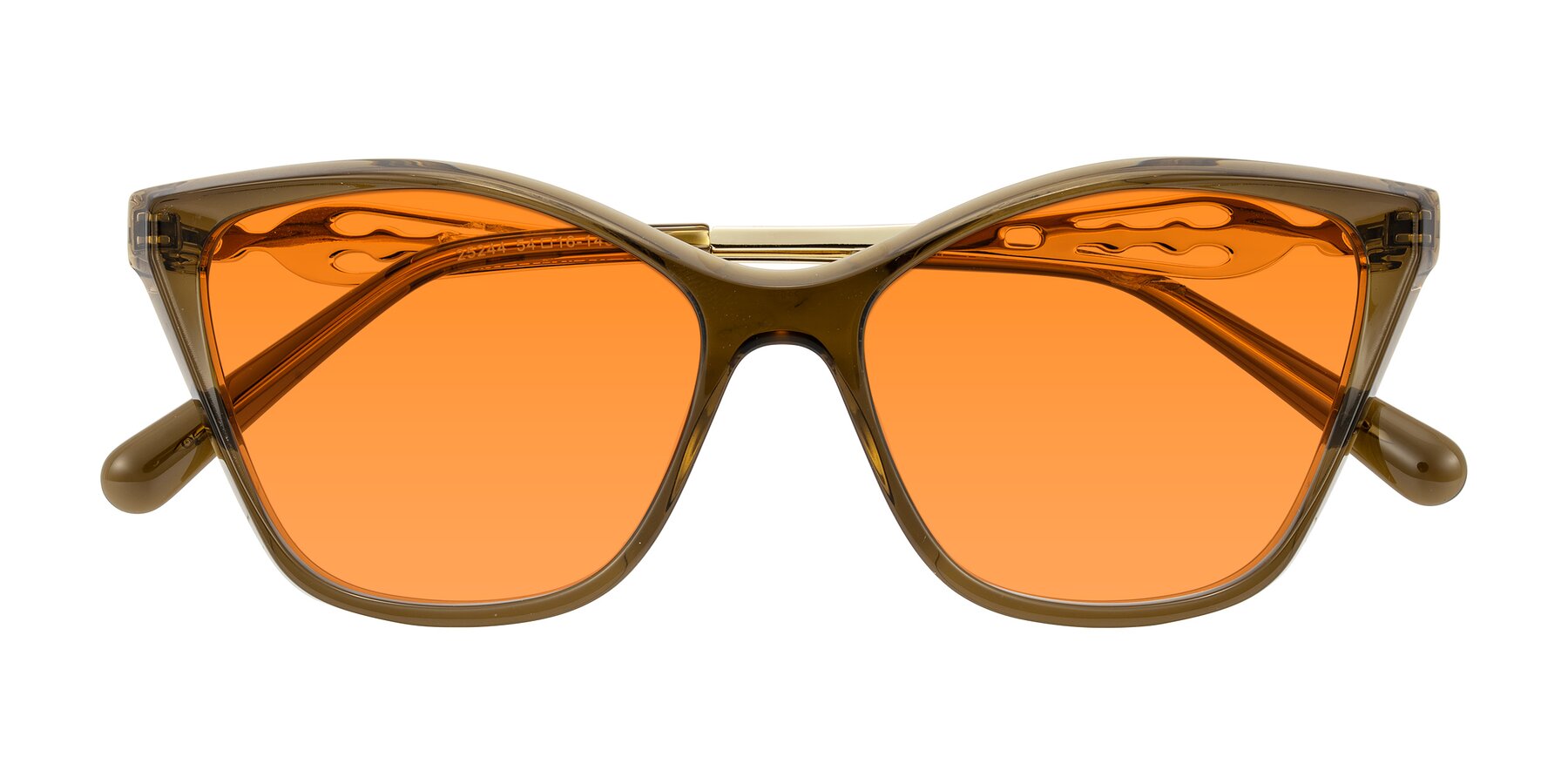 Folded Front of Aspen in Transparent Brown with Orange Tinted Lenses