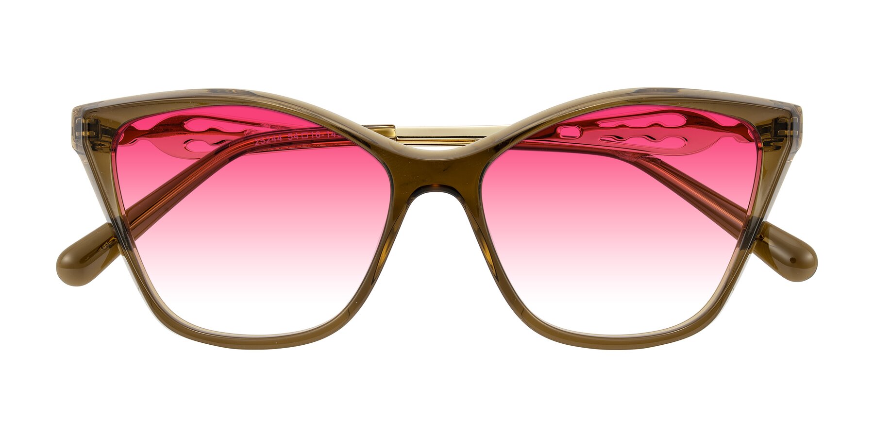Folded Front of Aspen in Transparent Brown with Pink Gradient Lenses