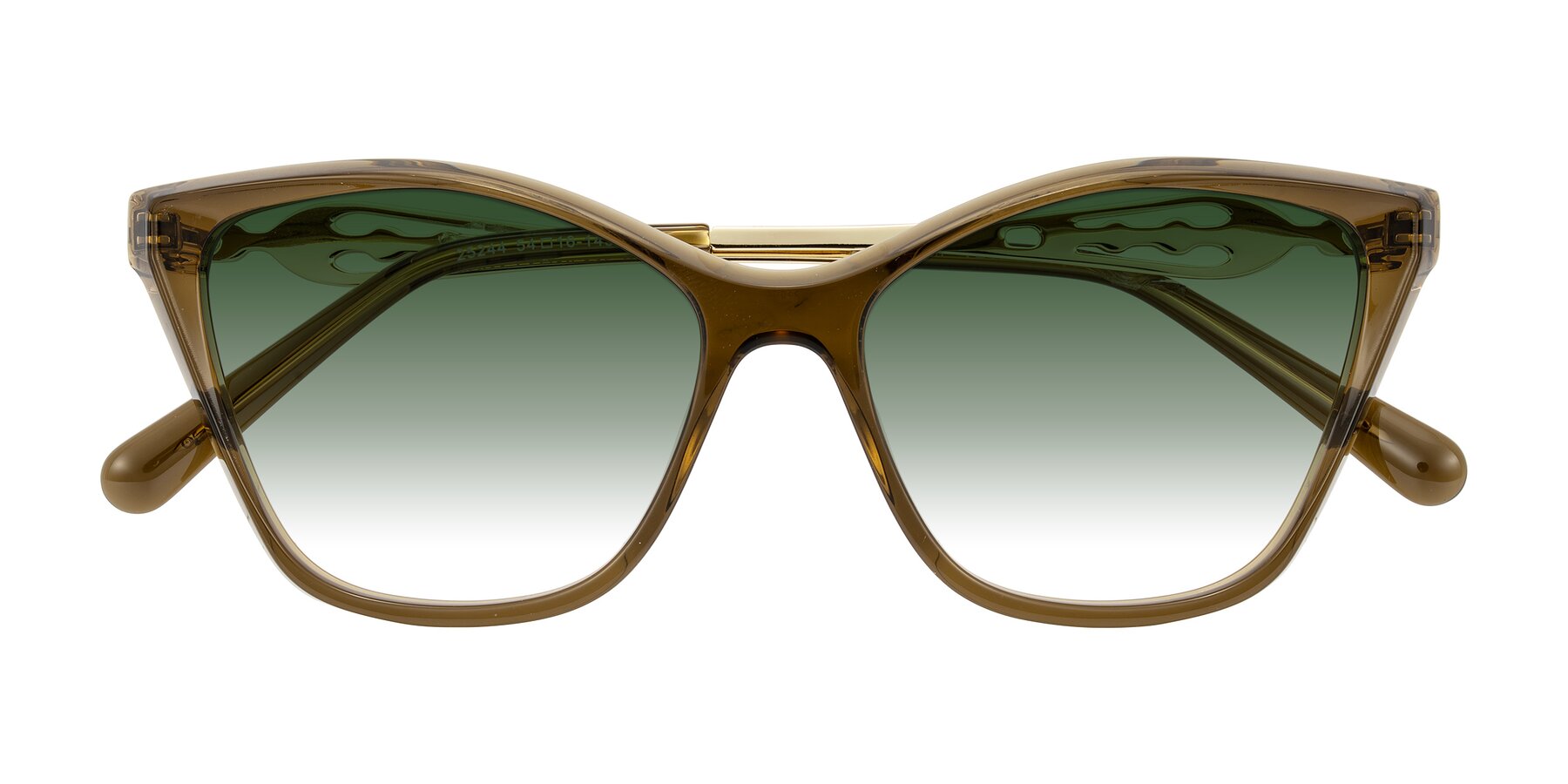 Folded Front of Aspen in Transparent Brown with Green Gradient Lenses