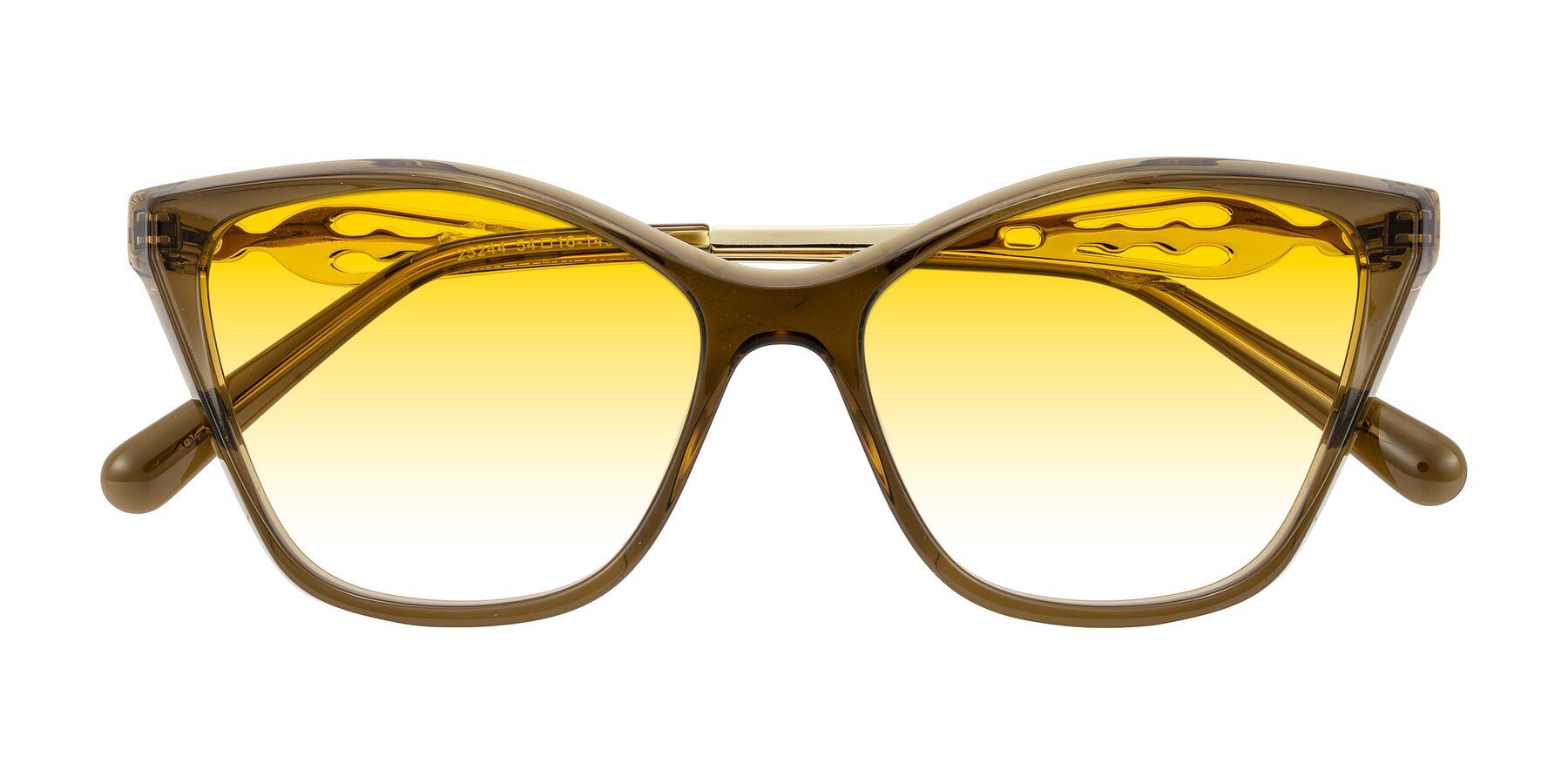 Folded Front of Aspen in Transparent Brown with Yellow Gradient Lenses