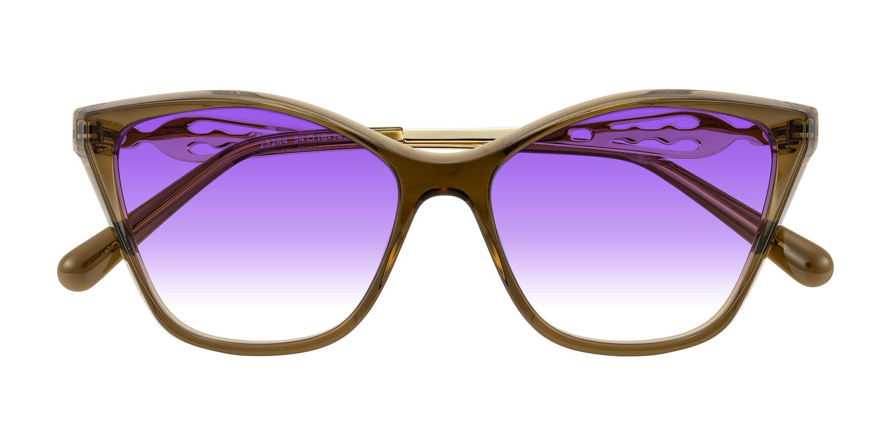Folded Front of Aspen in Transparent Brown with Purple Gradient Lenses
