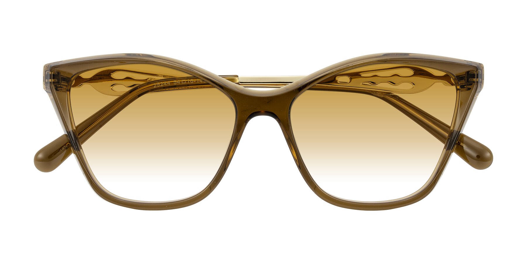 Folded Front of Aspen in Transparent Brown with Champagne Gradient Lenses