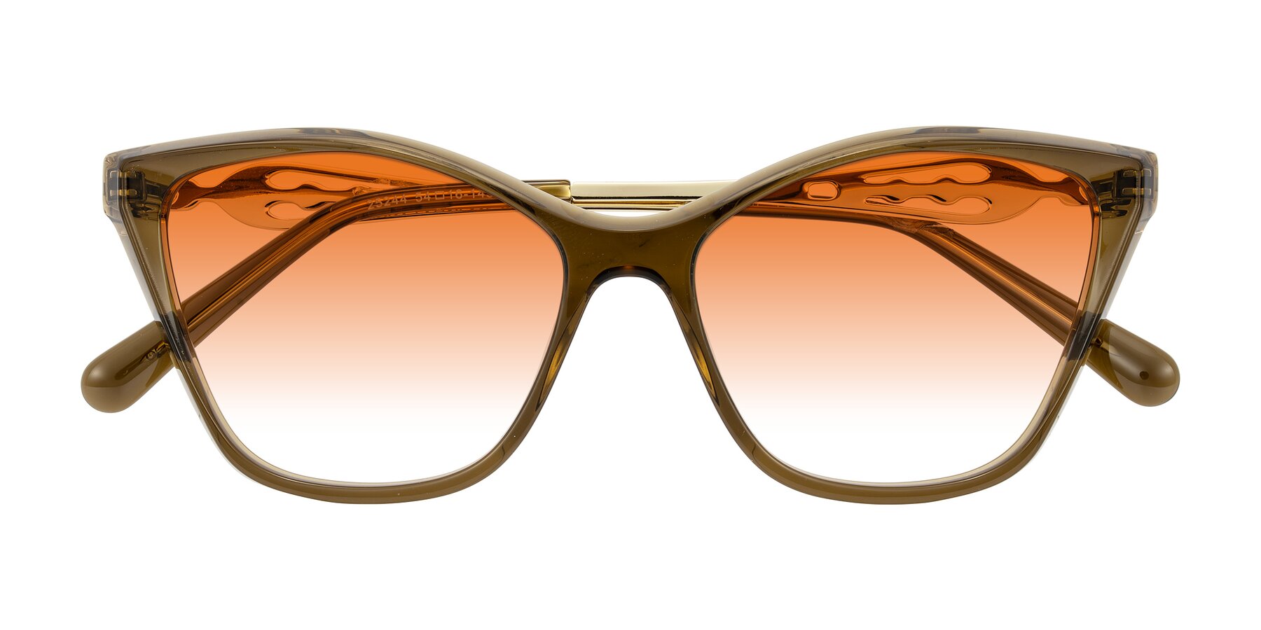 Folded Front of Aspen in Transparent Brown with Orange Gradient Lenses