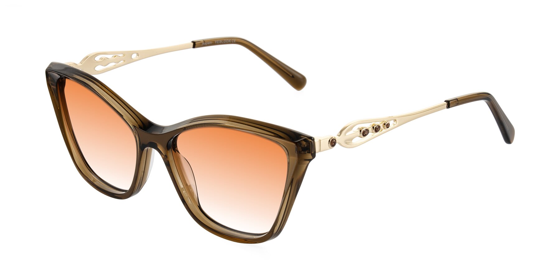 Angle of Aspen in Transparent Brown with Orange Gradient Lenses