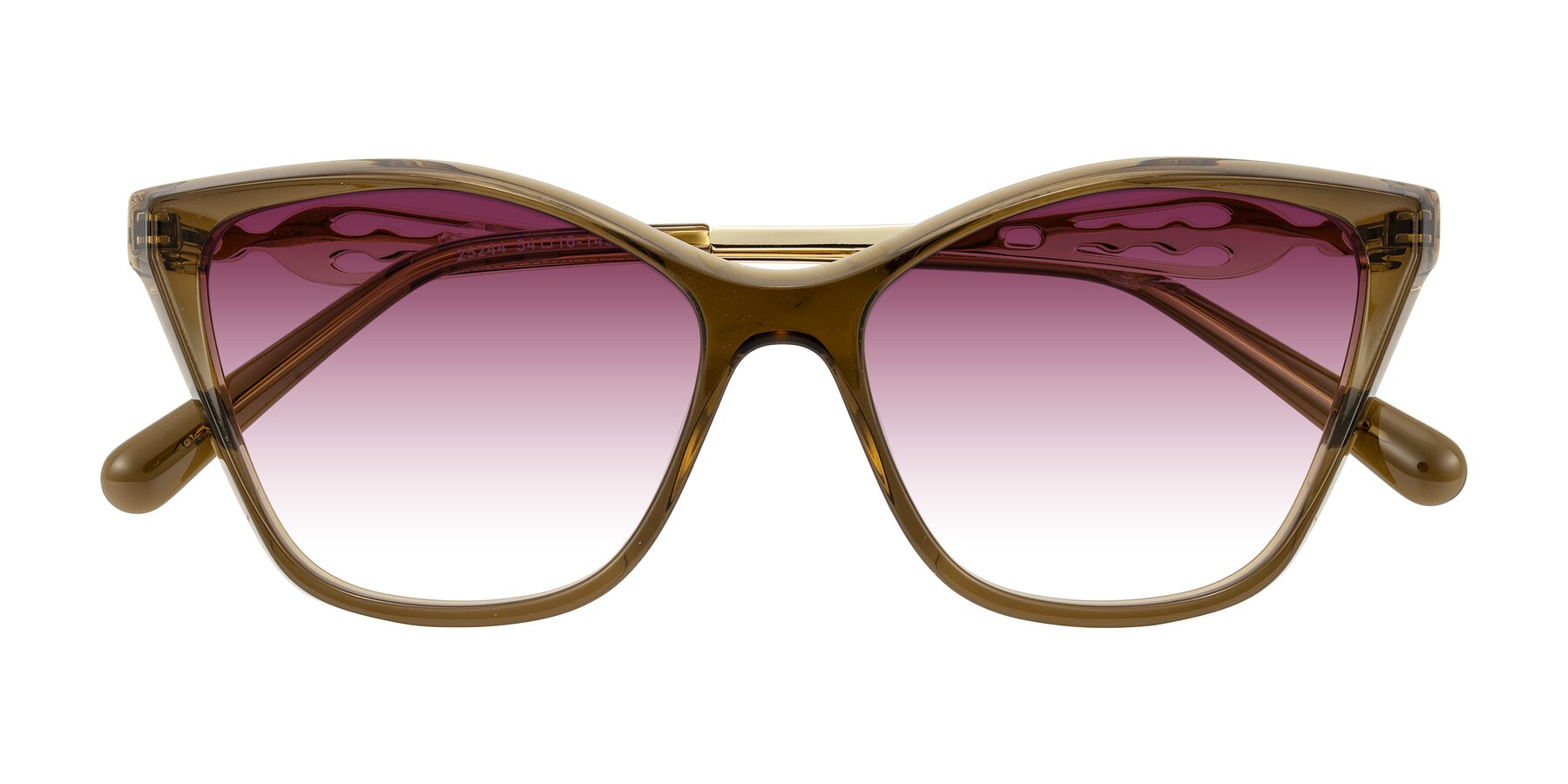Folded Front of Aspen in Transparent Brown with Wine Gradient Lenses