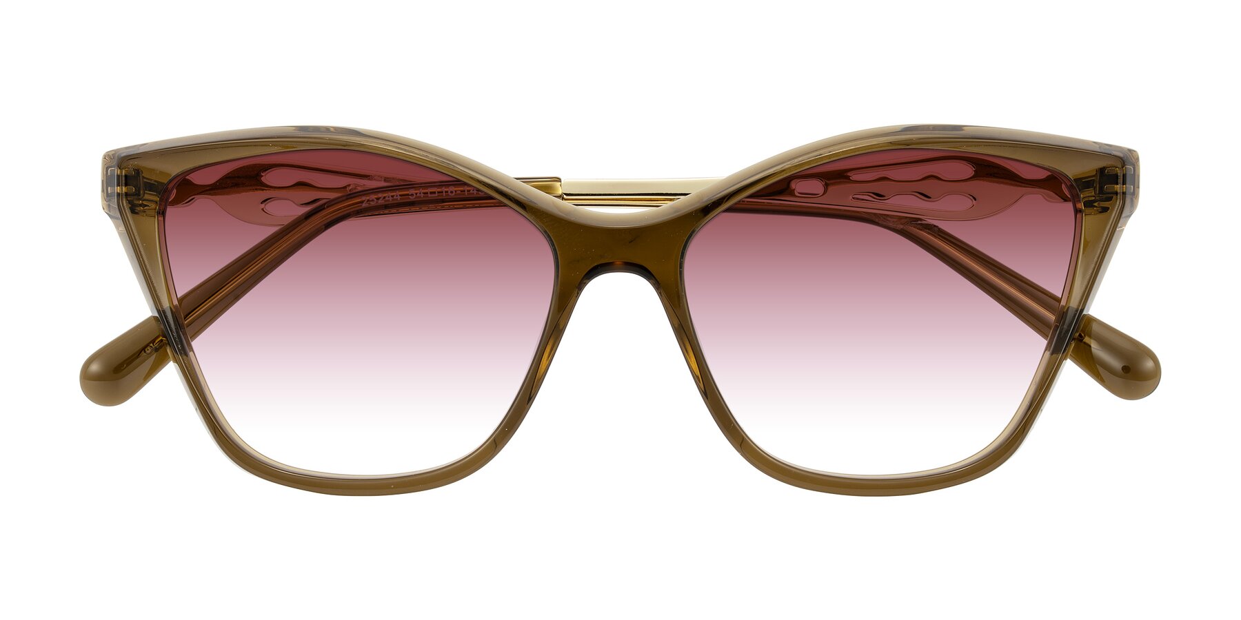 Folded Front of Aspen in Transparent Brown with Garnet Gradient Lenses