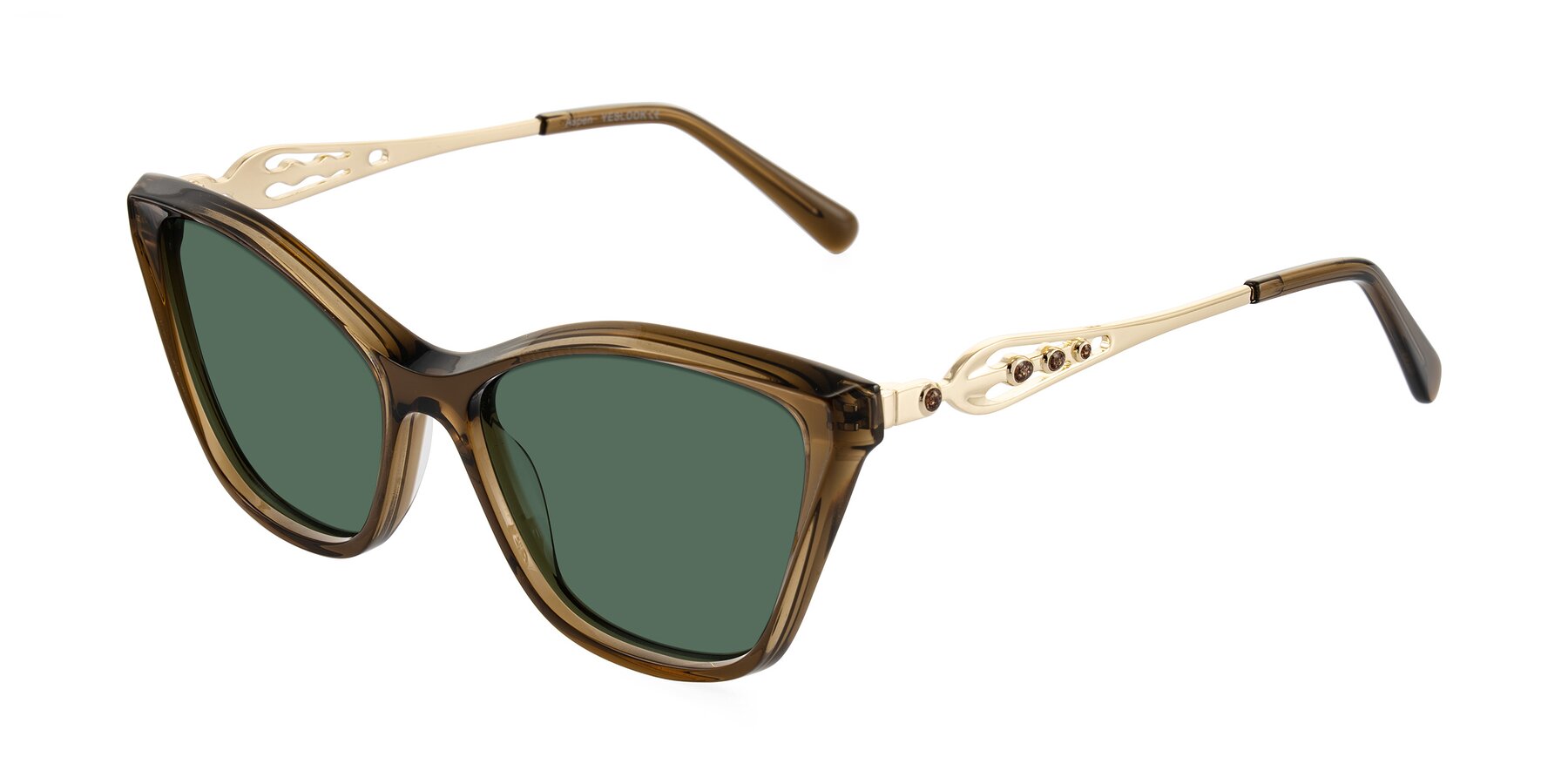 Angle of Aspen in Transparent Brown with Green Polarized Lenses
