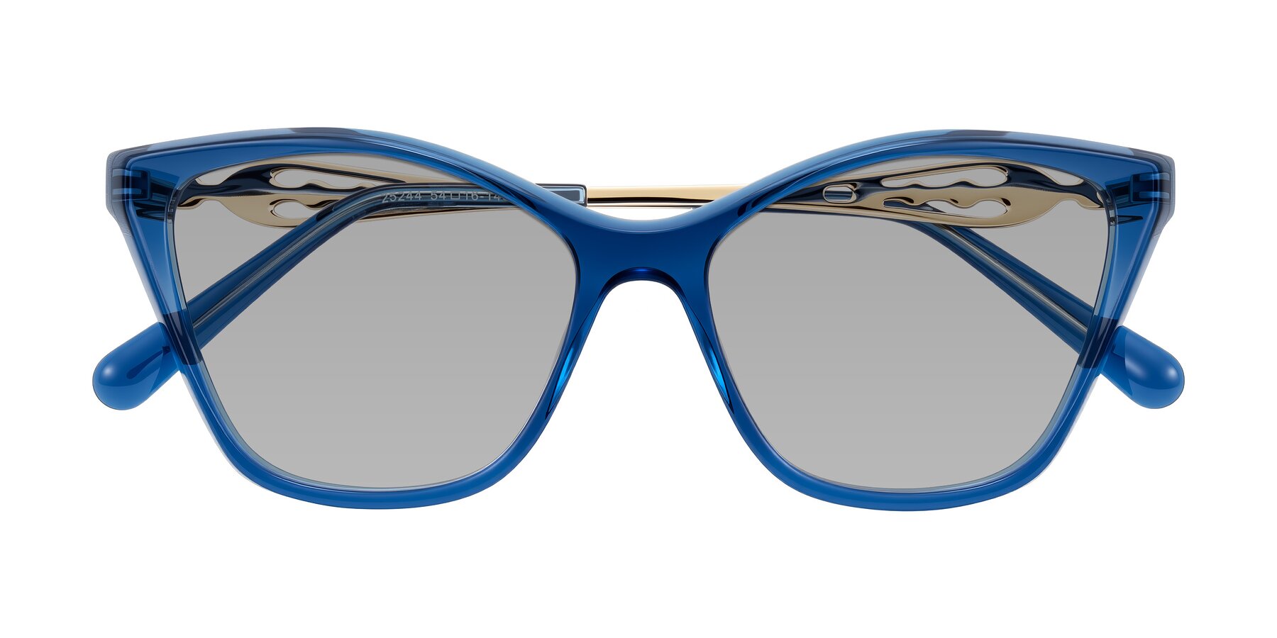 Folded Front of Aspen in Transparent Blue with Light Gray Tinted Lenses
