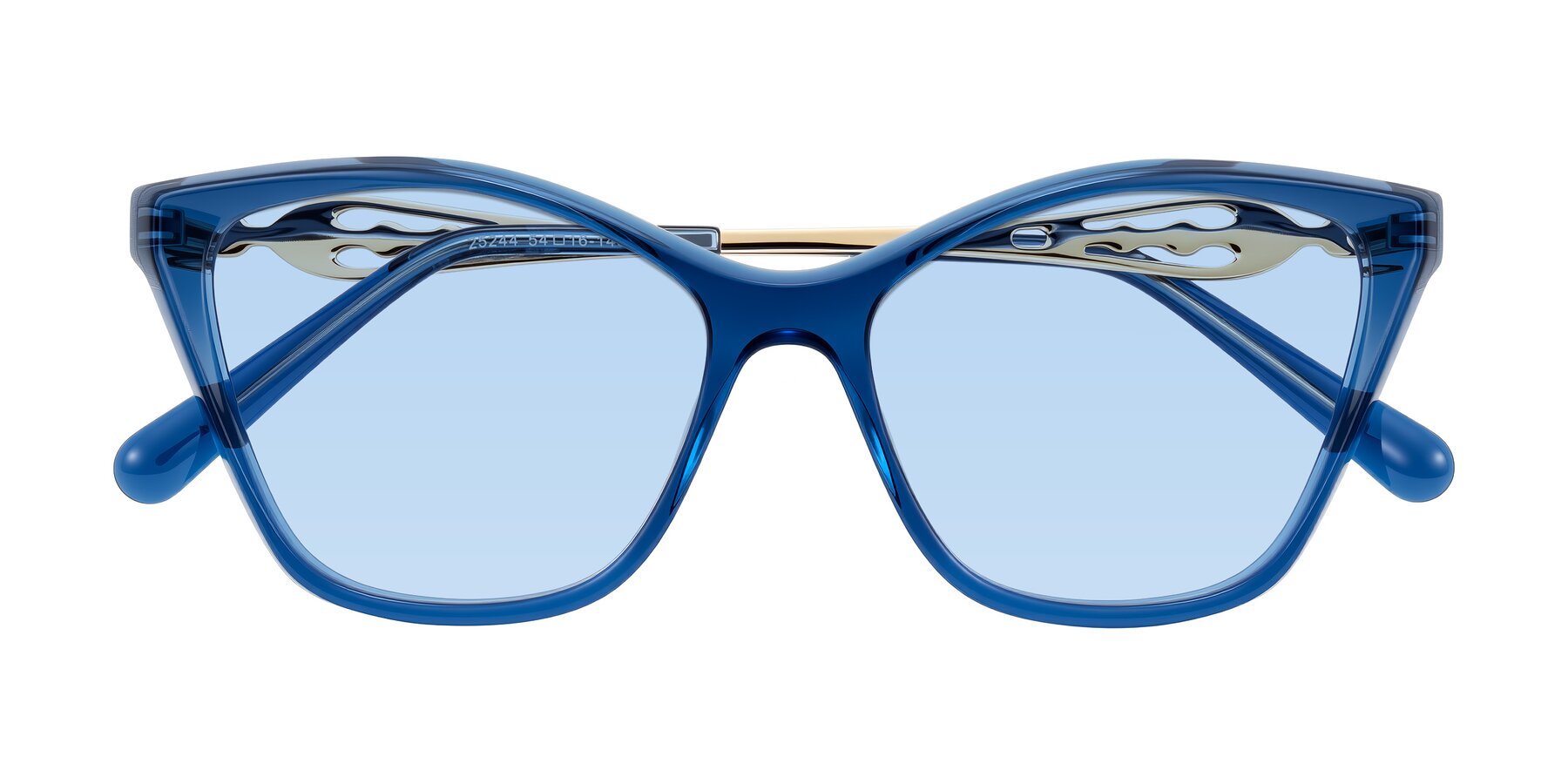 Folded Front of Aspen in Transparent Blue with Light Blue Tinted Lenses