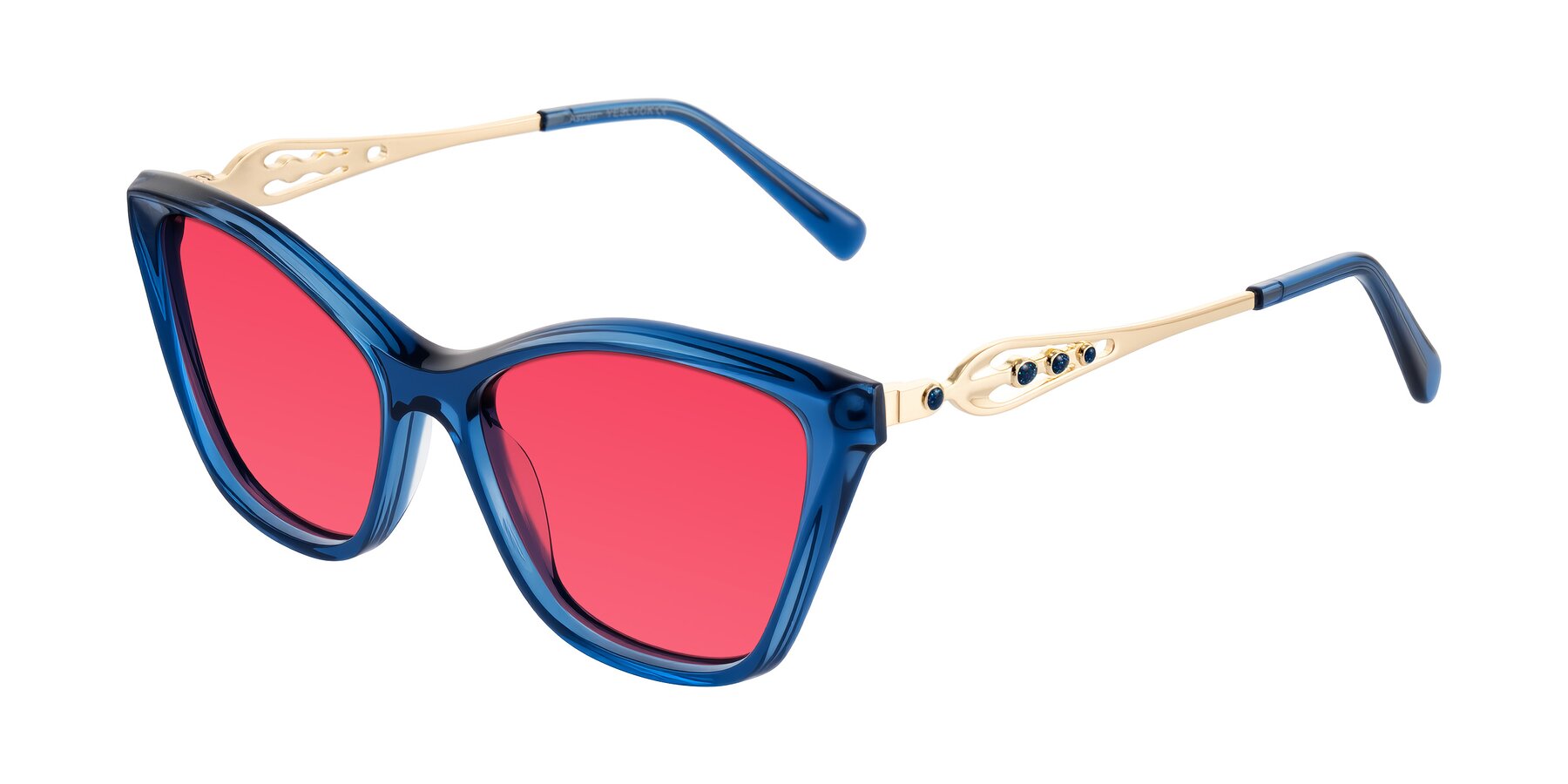 Angle of Aspen in Transparent Blue with Red Tinted Lenses