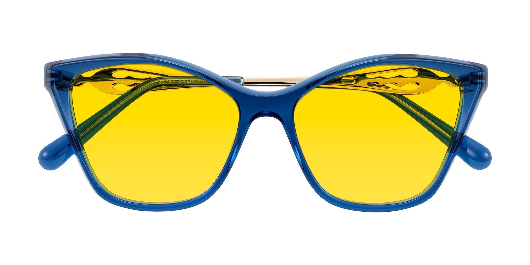 Folded Front of Aspen in Transparent Blue with Yellow Tinted Lenses