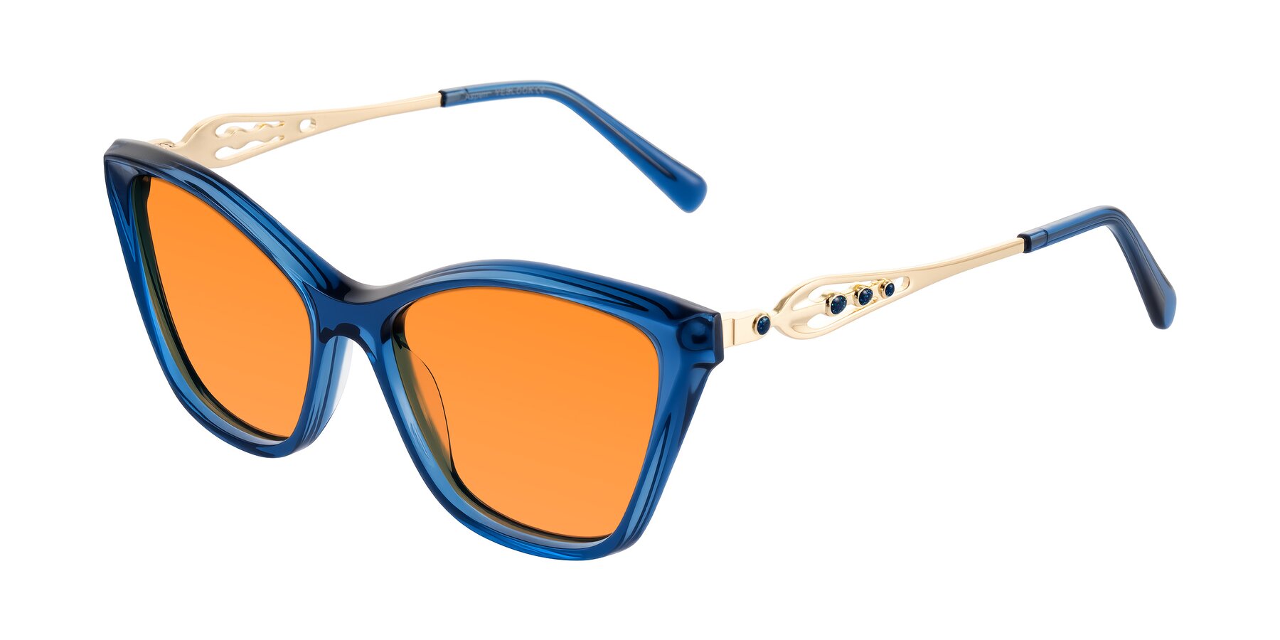 Angle of Aspen in Transparent Blue with Orange Tinted Lenses