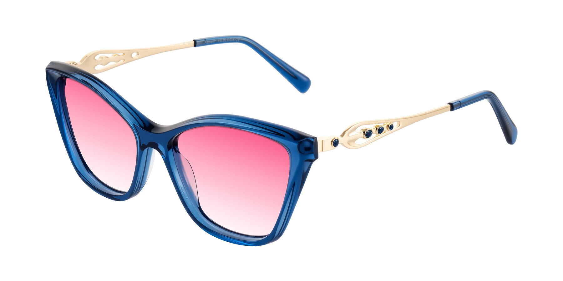 Angle of Aspen in Transparent Blue with Pink Gradient Lenses