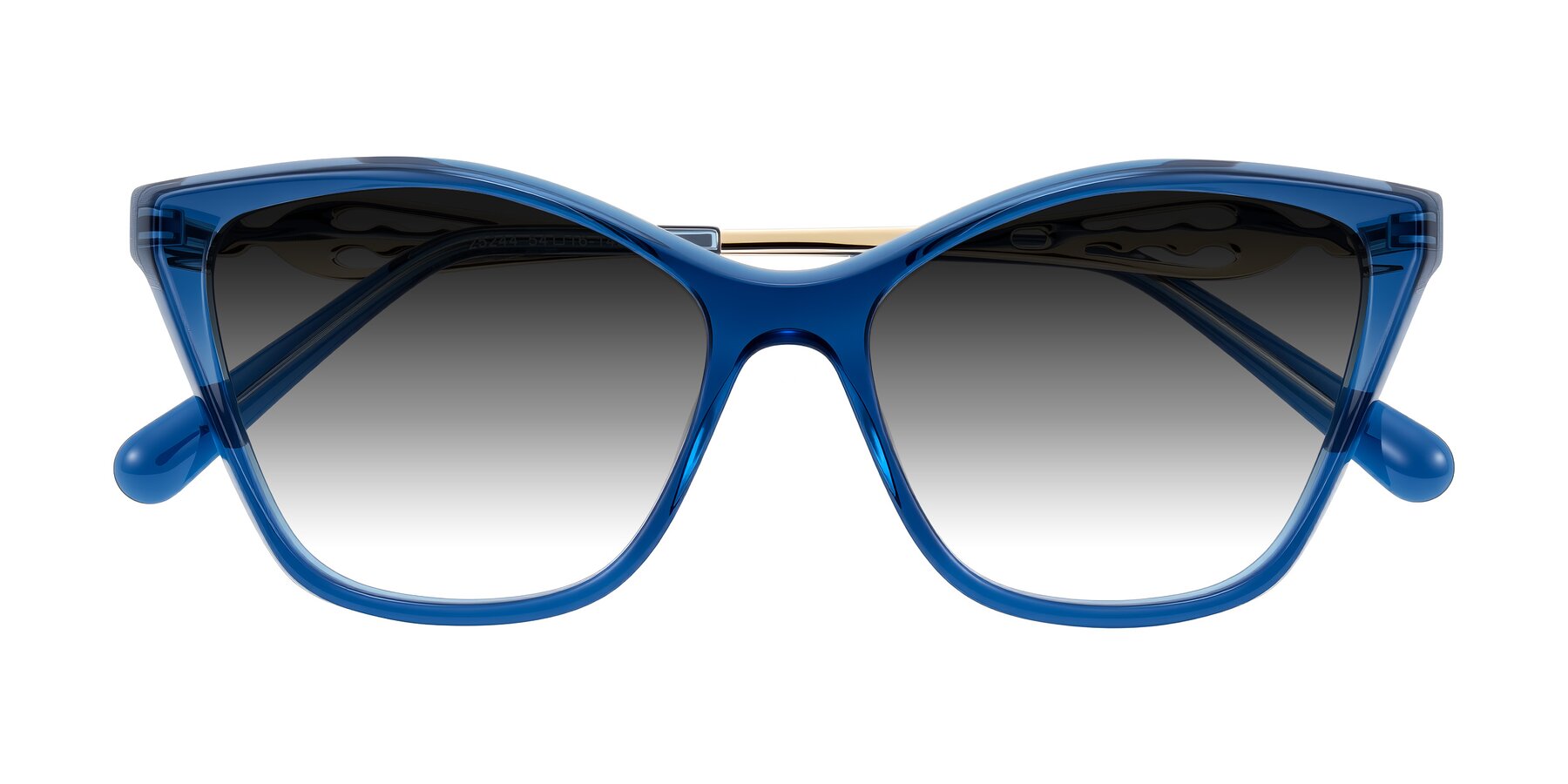 Folded Front of Aspen in Transparent Blue with Gray Gradient Lenses