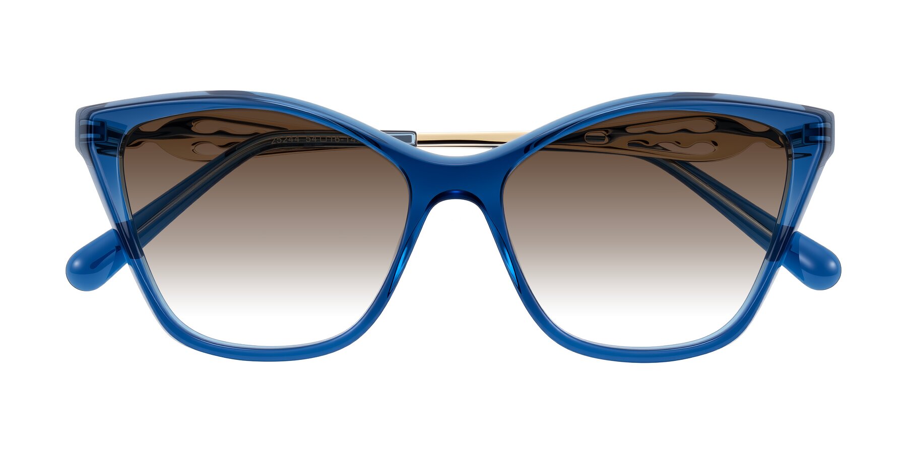Folded Front of Aspen in Transparent Blue with Brown Gradient Lenses