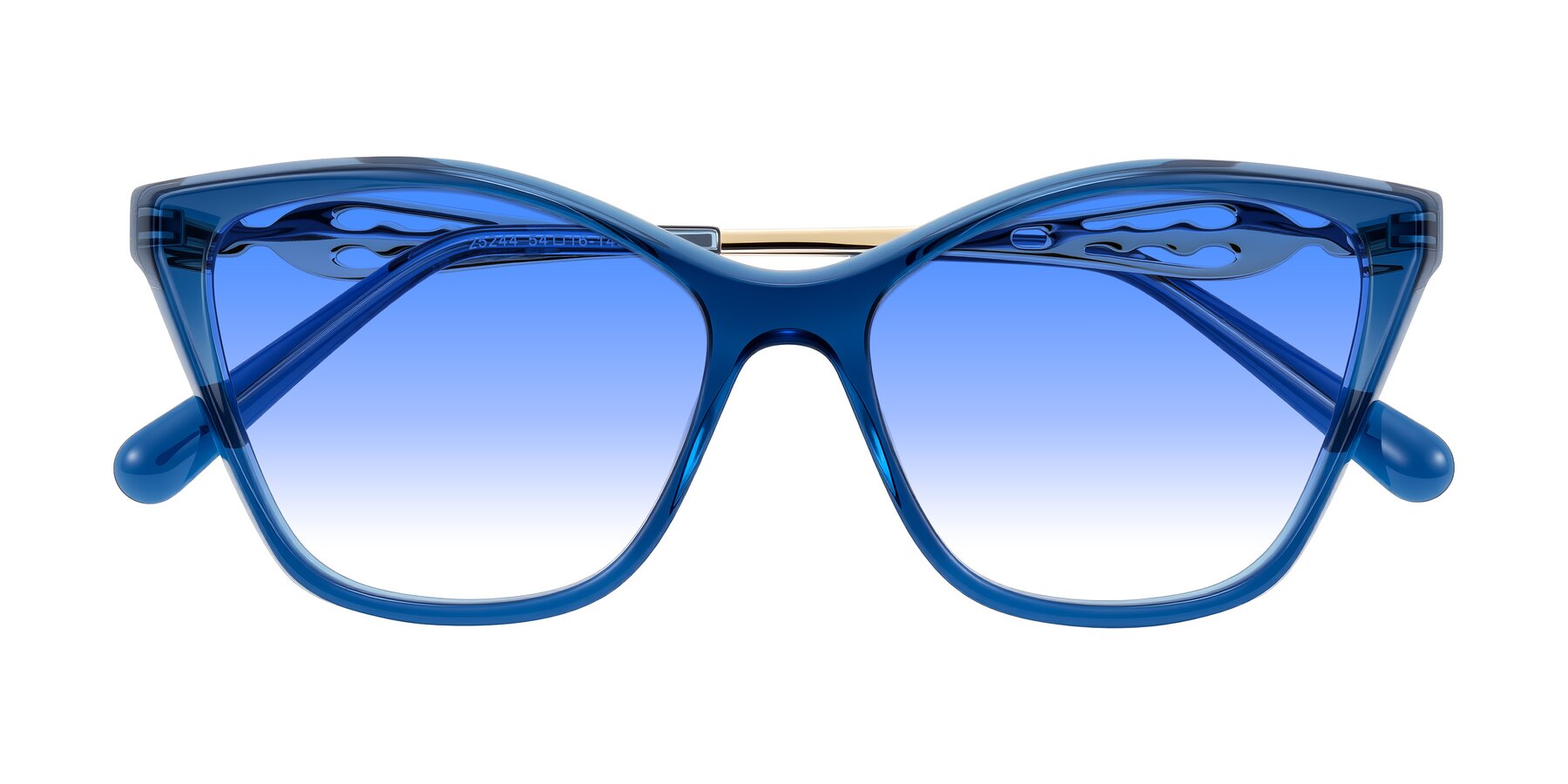 Folded Front of Aspen in Transparent Blue with Blue Gradient Lenses