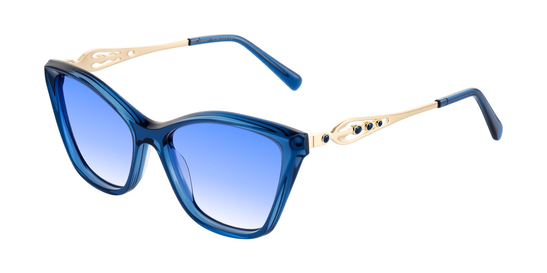 Angle of Aspen in Transparent Blue with Blue Gradient Lenses