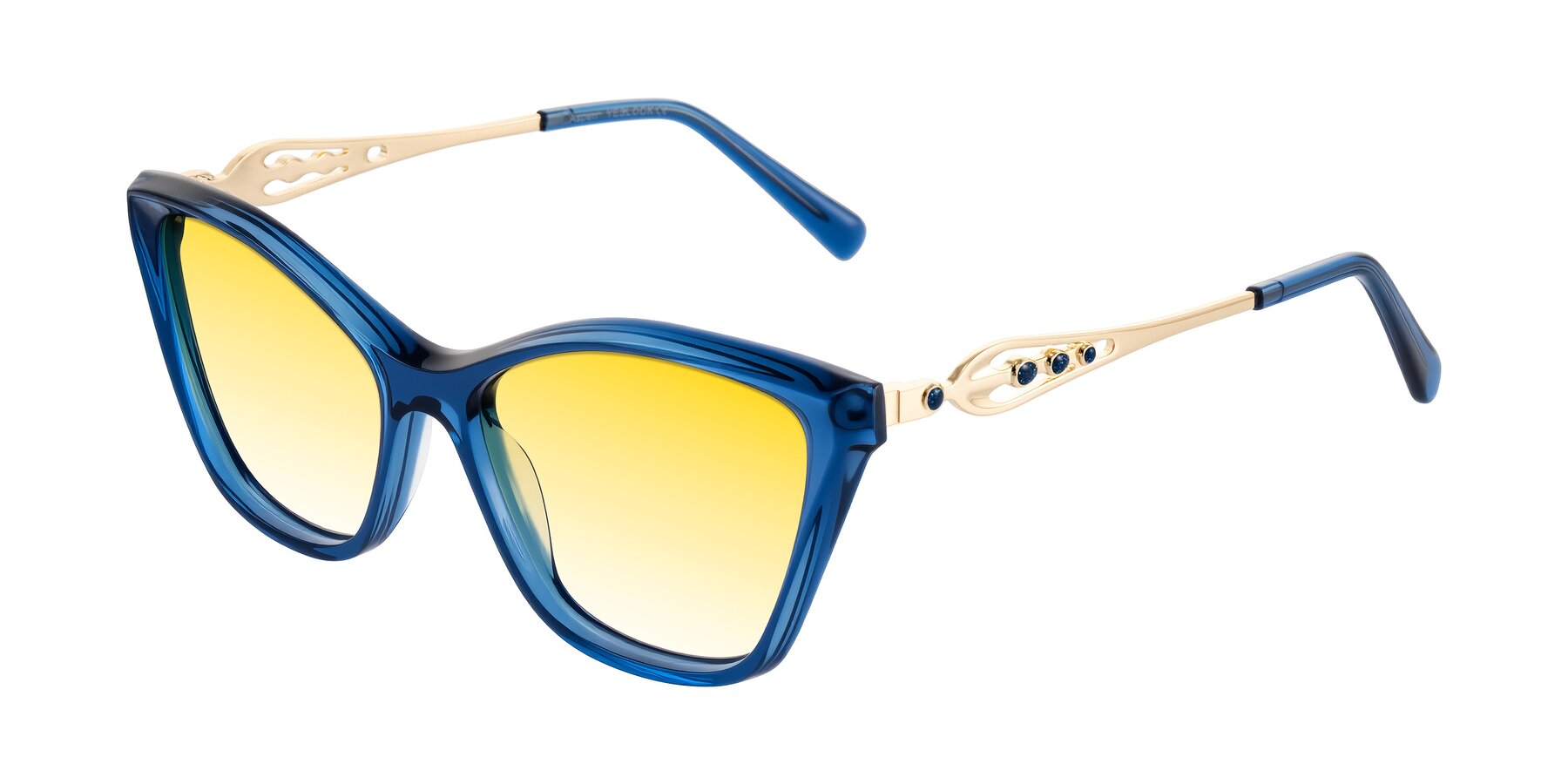 Angle of Aspen in Transparent Blue with Yellow Gradient Lenses
