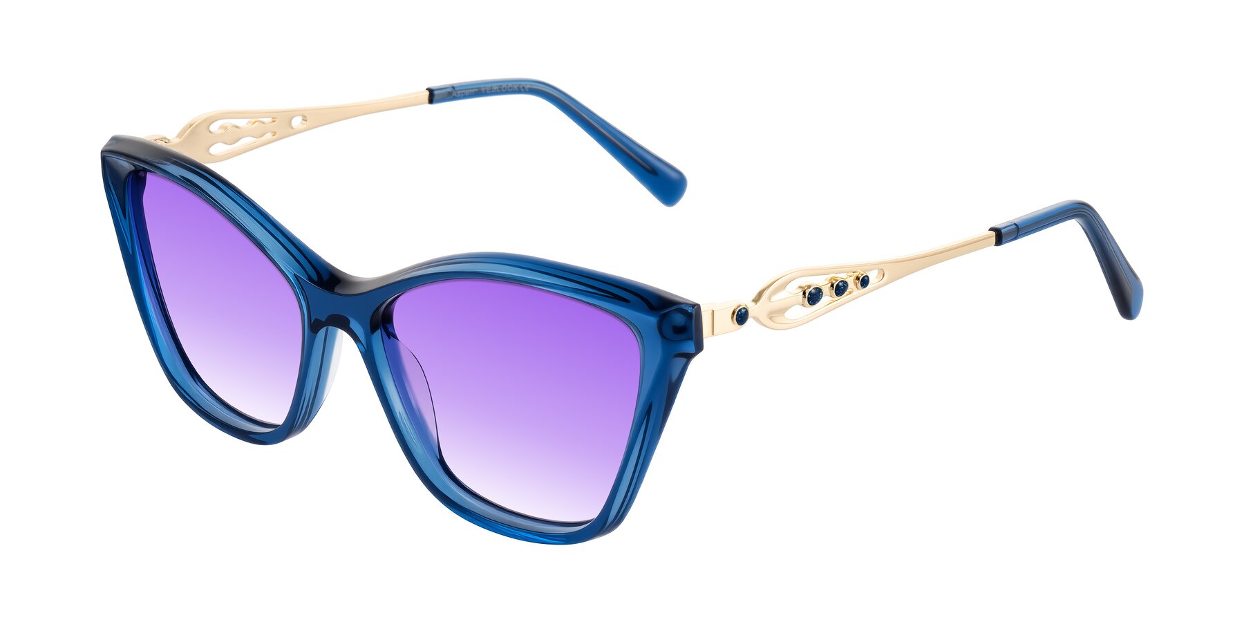 Angle of Aspen in Transparent Blue with Purple Gradient Lenses