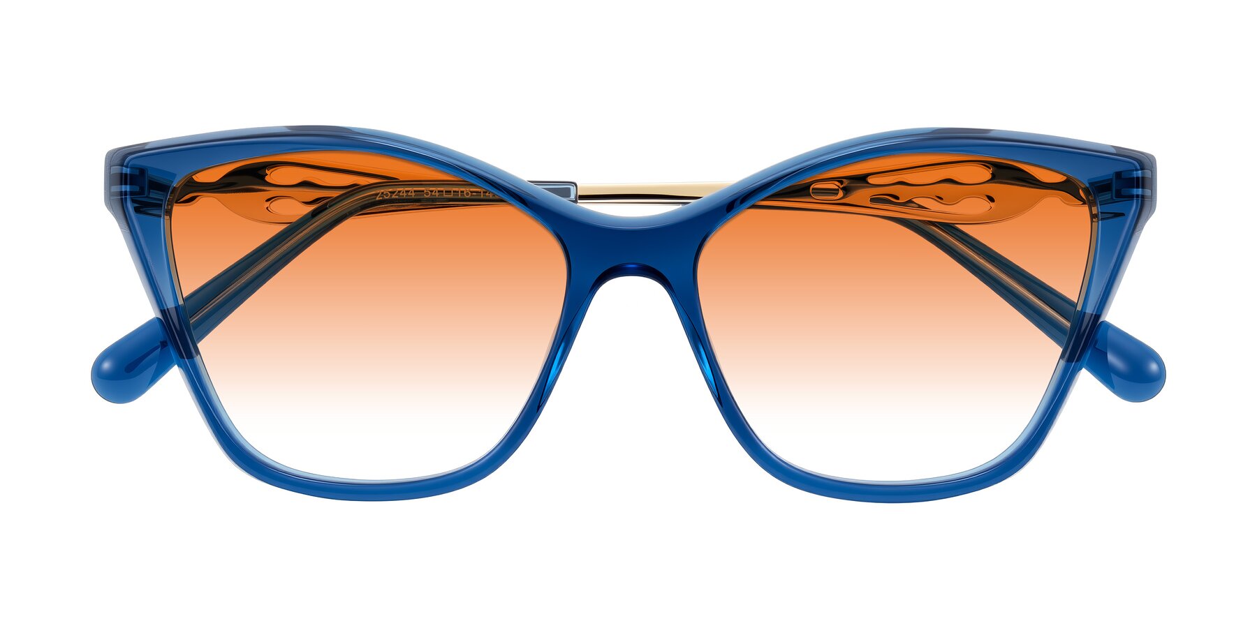 Folded Front of Aspen in Transparent Blue with Orange Gradient Lenses