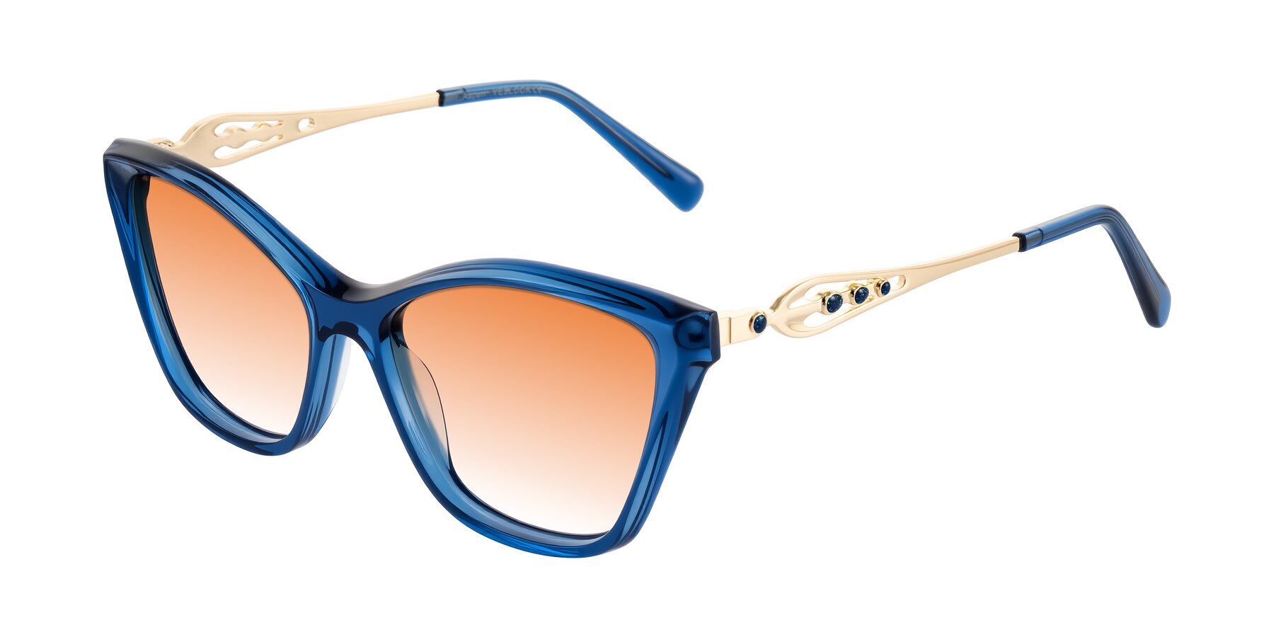 Angle of Aspen in Transparent Blue with Orange Gradient Lenses