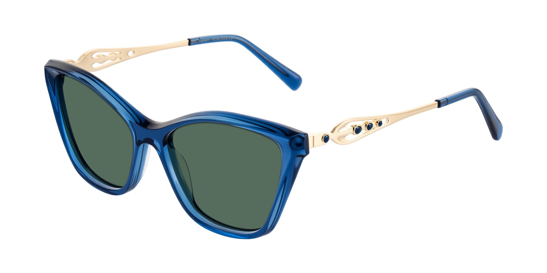 Angle of Aspen in Transparent Blue with Green Polarized Lenses