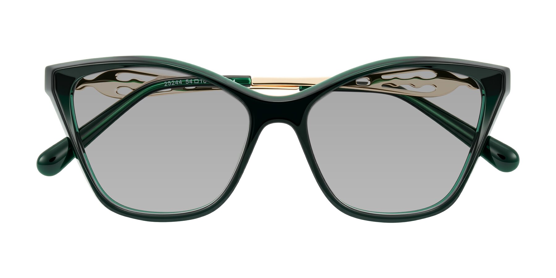 Folded Front of Aspen in Jade Green with Light Gray Tinted Lenses