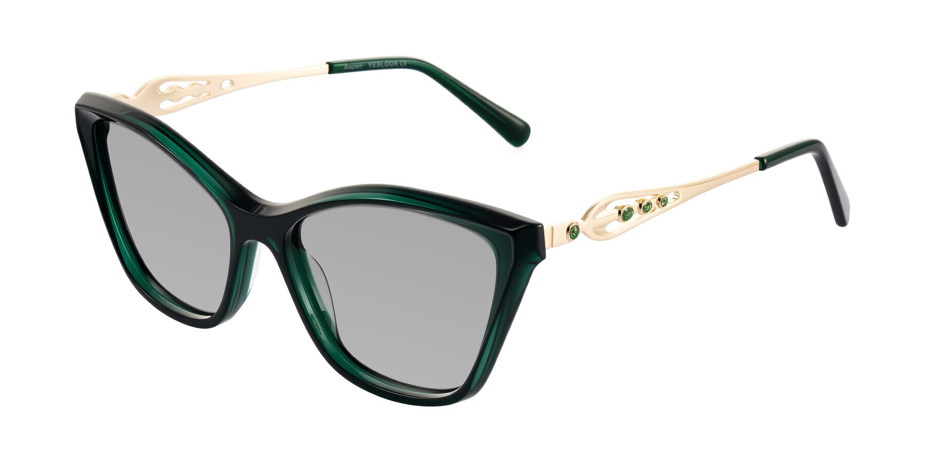 Angle of Aspen in Jade Green with Light Gray Tinted Lenses