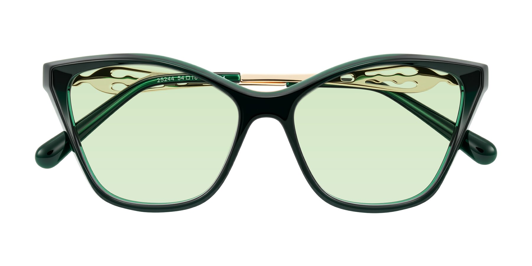 Folded Front of Aspen in Jade Green with Light Green Tinted Lenses