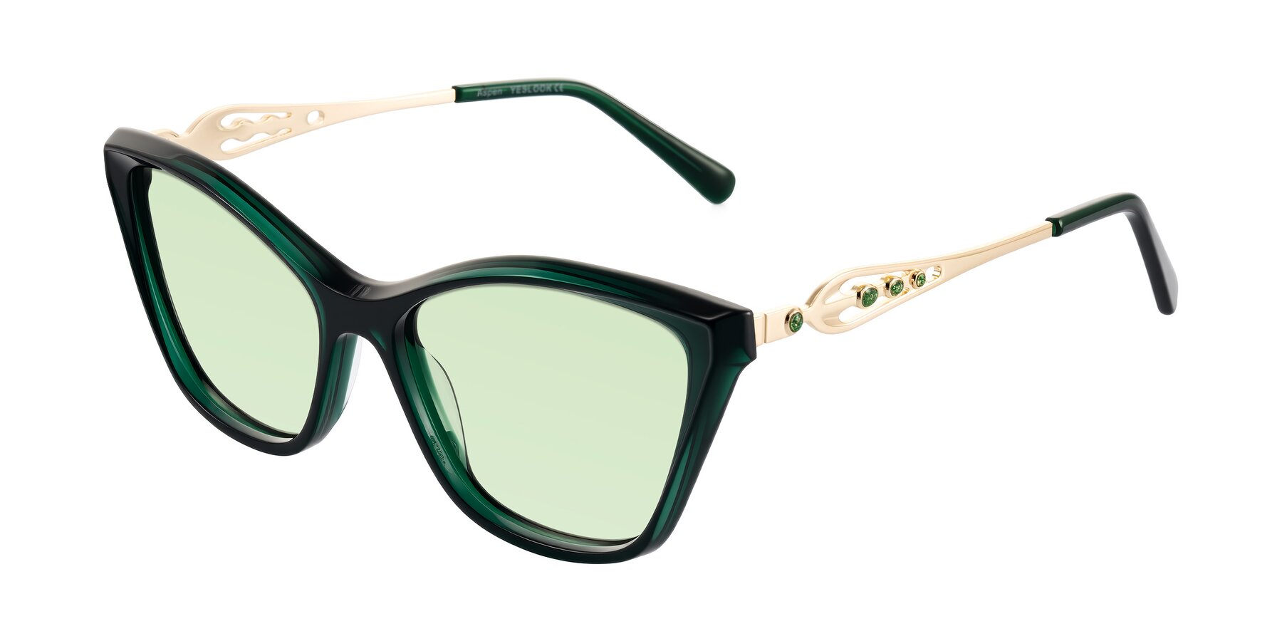 Angle of Aspen in Jade Green with Light Green Tinted Lenses