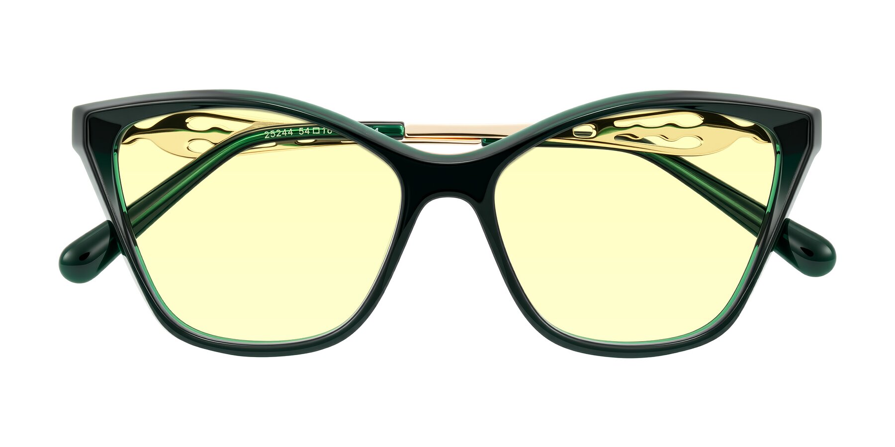 Folded Front of Aspen in Jade Green with Light Yellow Tinted Lenses