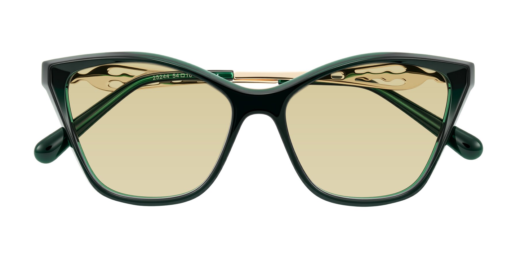 Folded Front of Aspen in Jade Green with Light Champagne Tinted Lenses