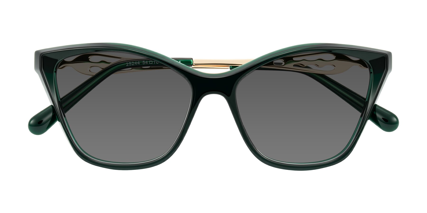 Folded Front of Aspen in Jade Green with Medium Gray Tinted Lenses