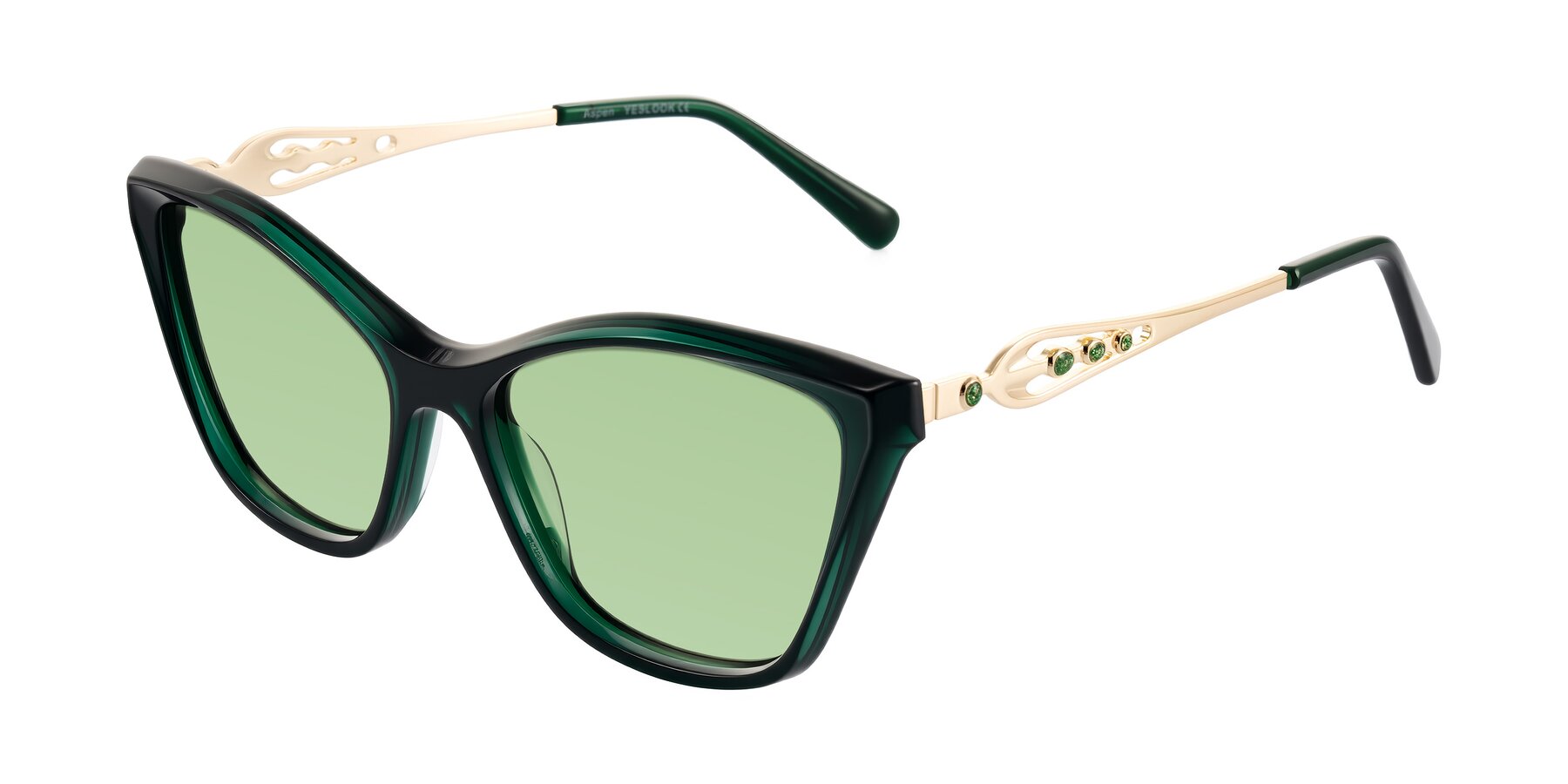 Angle of Aspen in Jade Green with Medium Green Tinted Lenses