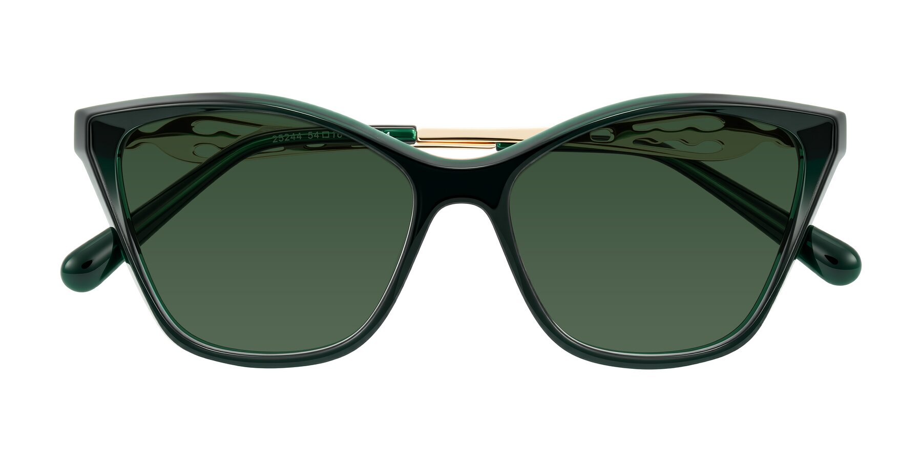 Folded Front of Aspen in Jade Green with Green Tinted Lenses
