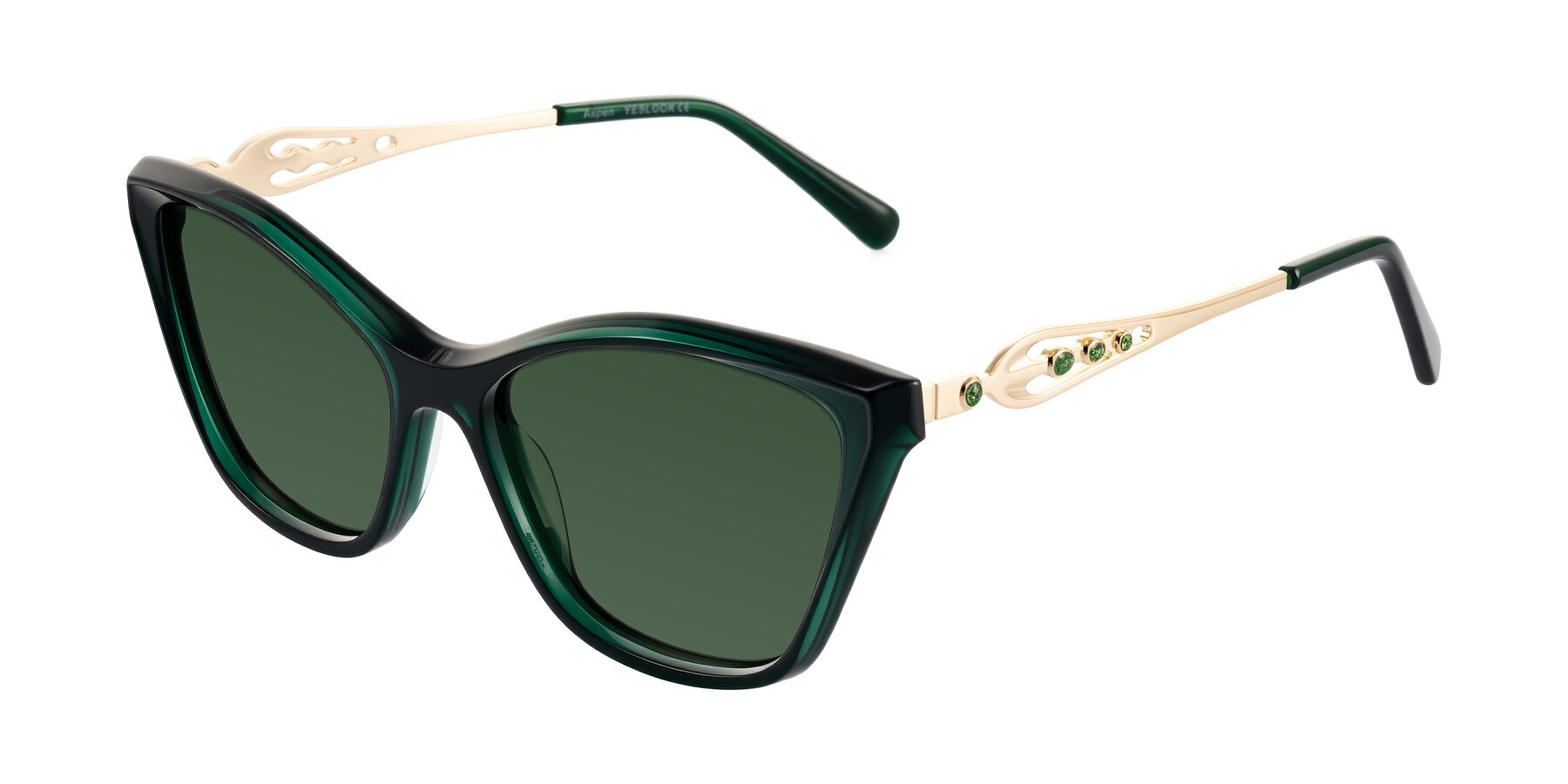 Angle of Aspen in Jade Green with Green Tinted Lenses
