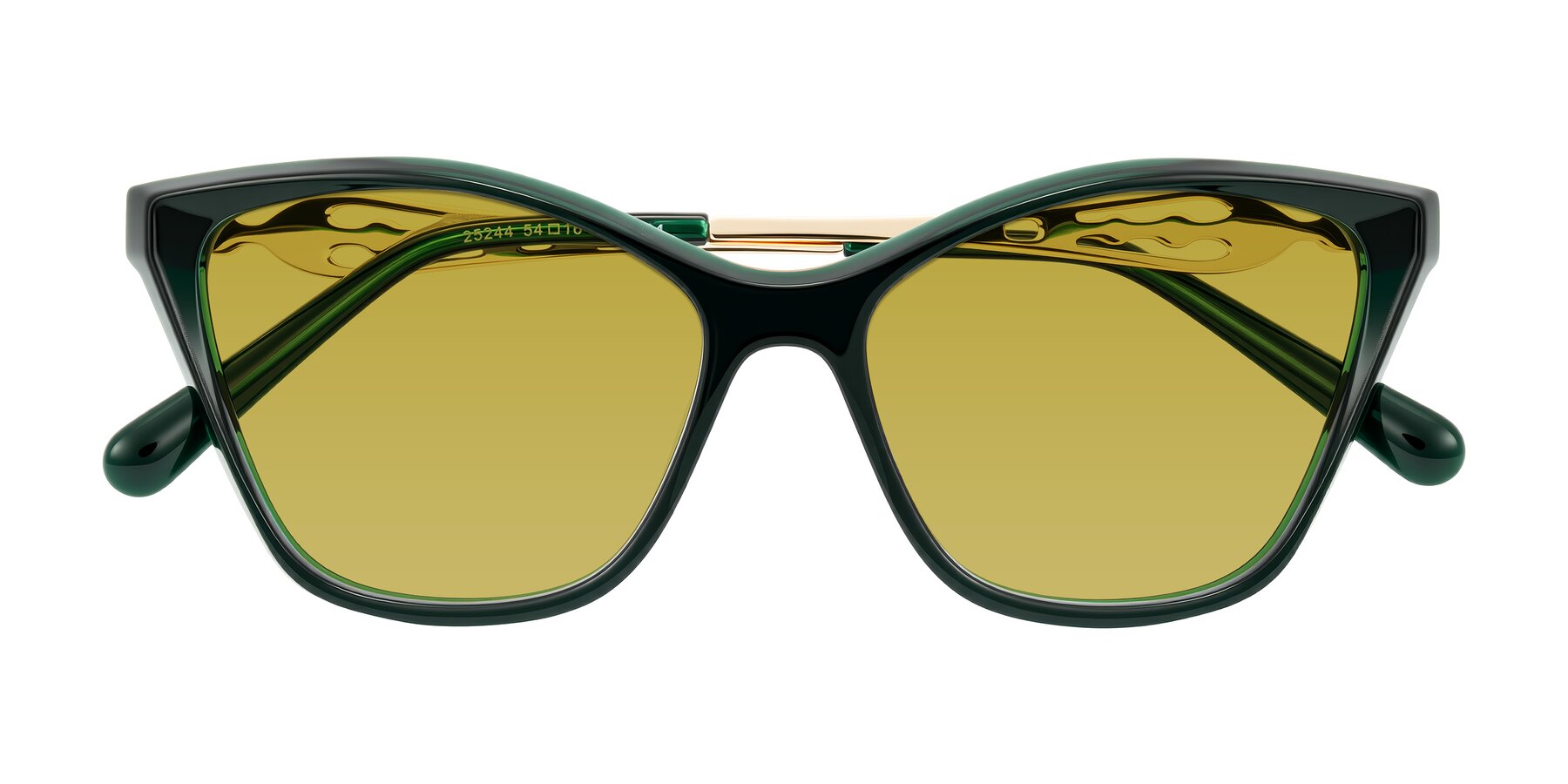 Folded Front of Aspen in Jade Green with Champagne Tinted Lenses