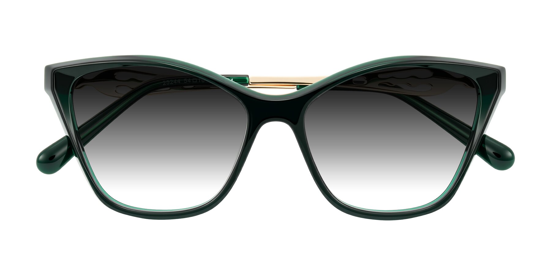 Folded Front of Aspen in Jade Green with Gray Gradient Lenses