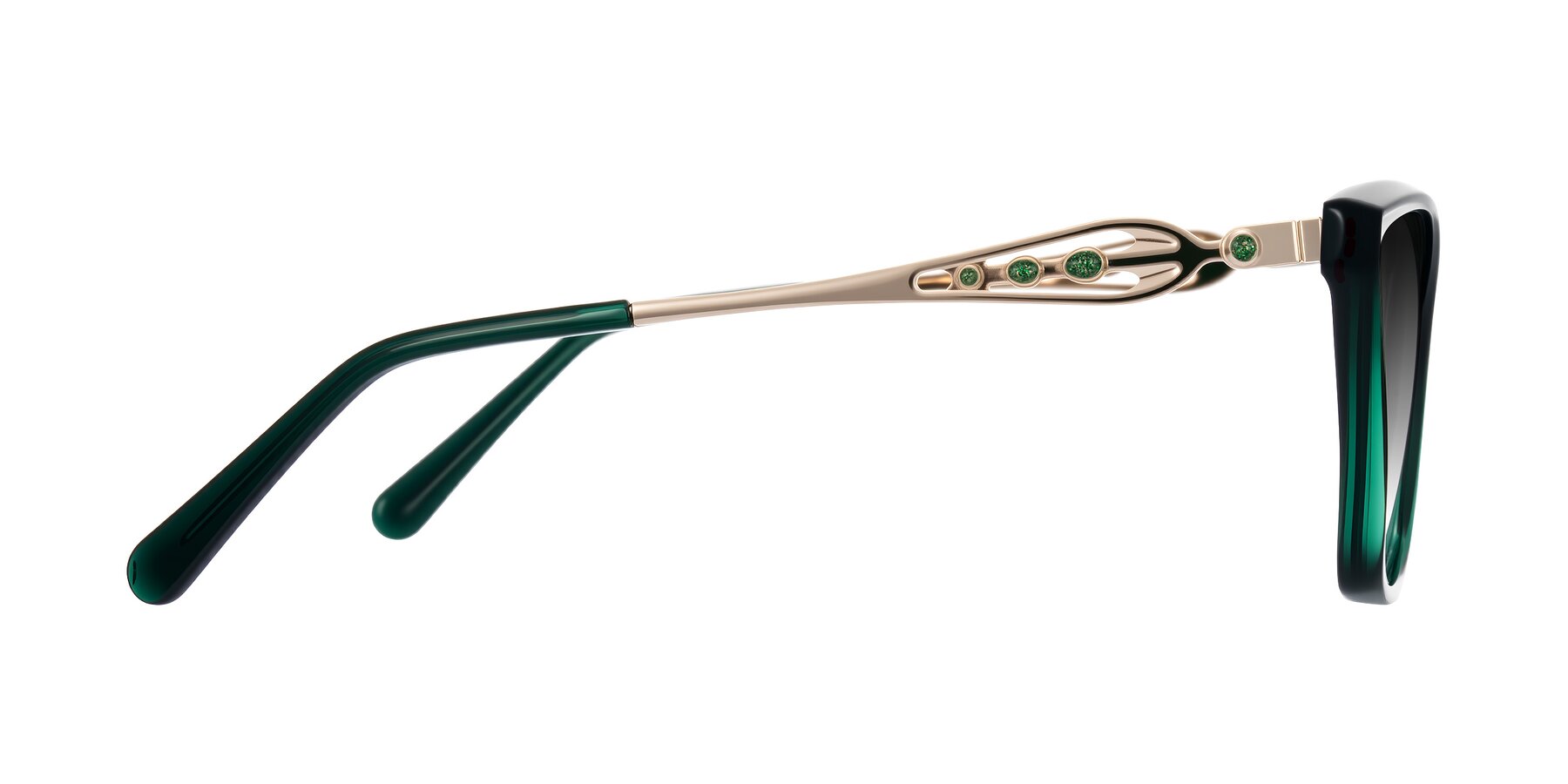Side of Aspen in Jade Green with Gray Gradient Lenses