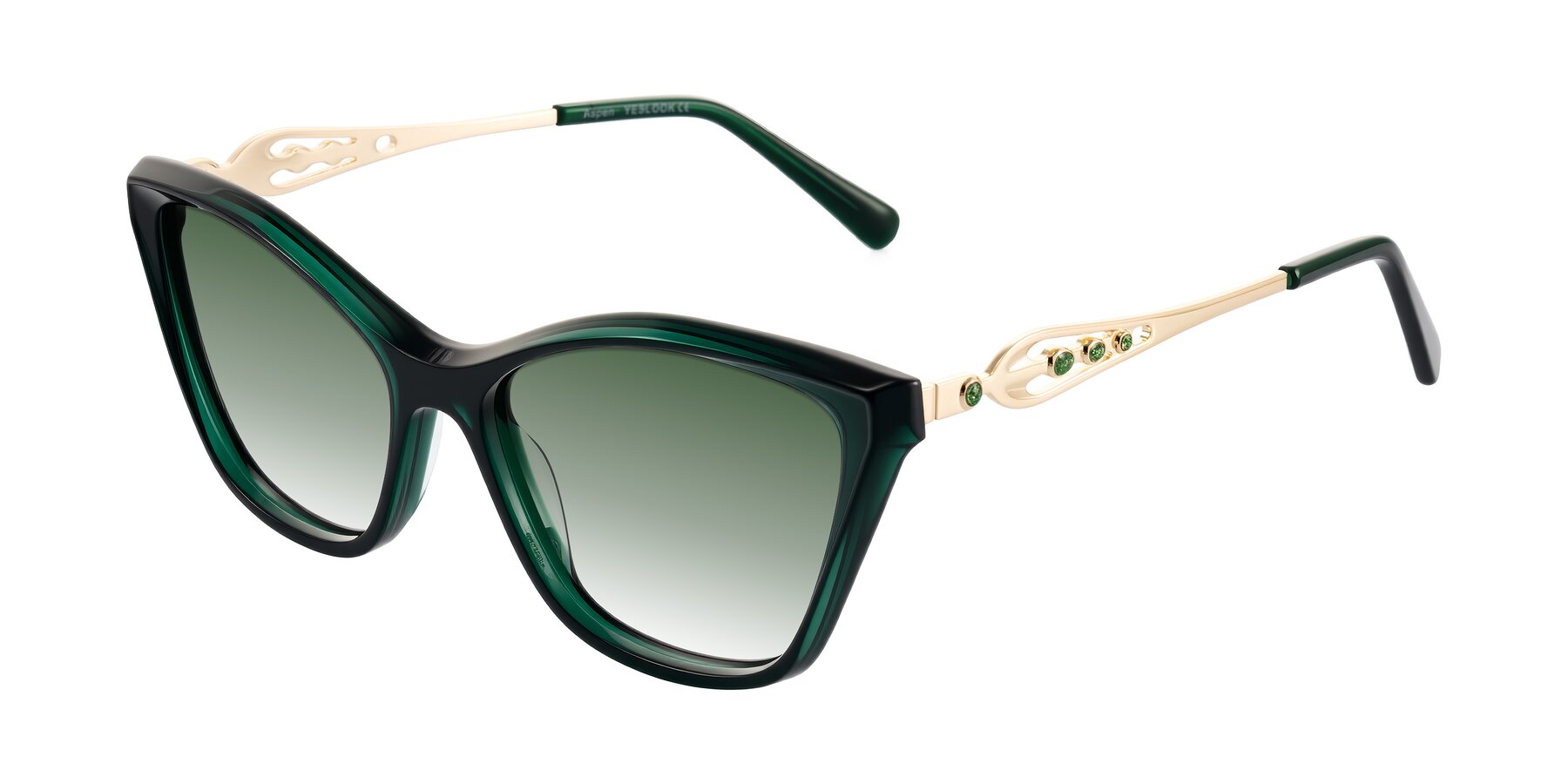 Angle of Aspen in Jade Green with Green Gradient Lenses