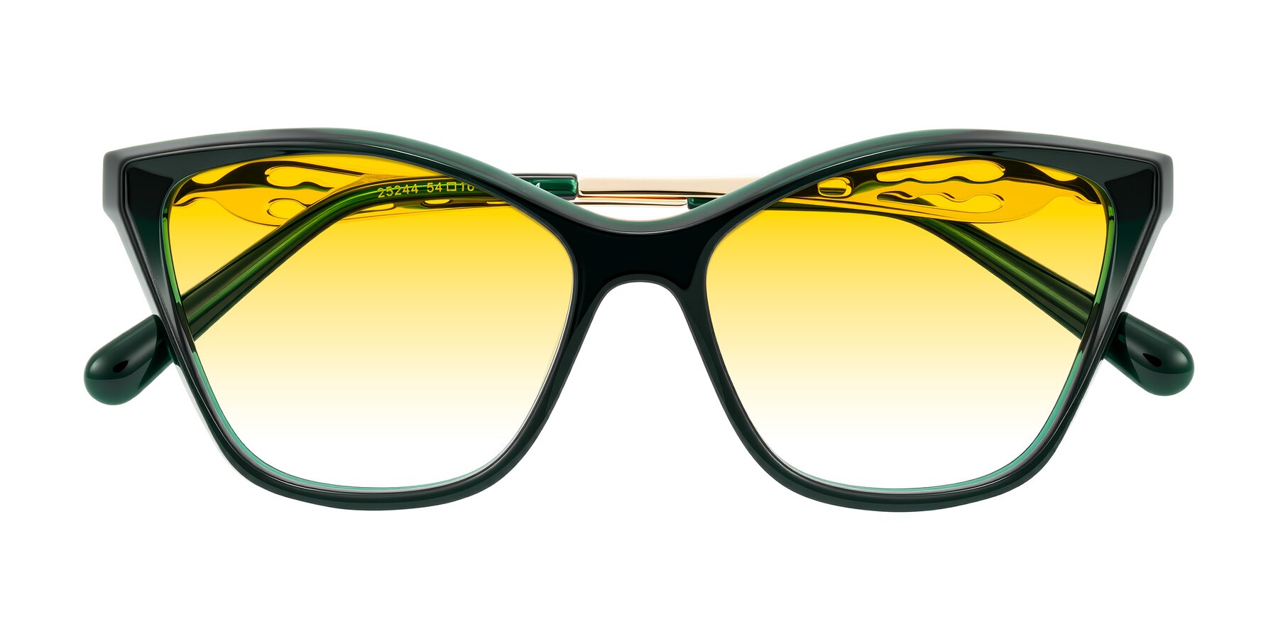 Folded Front of Aspen in Jade Green with Yellow Gradient Lenses