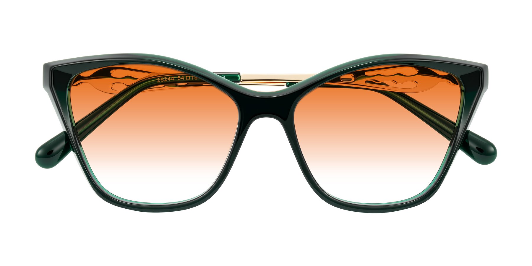 Folded Front of Aspen in Jade Green with Orange Gradient Lenses