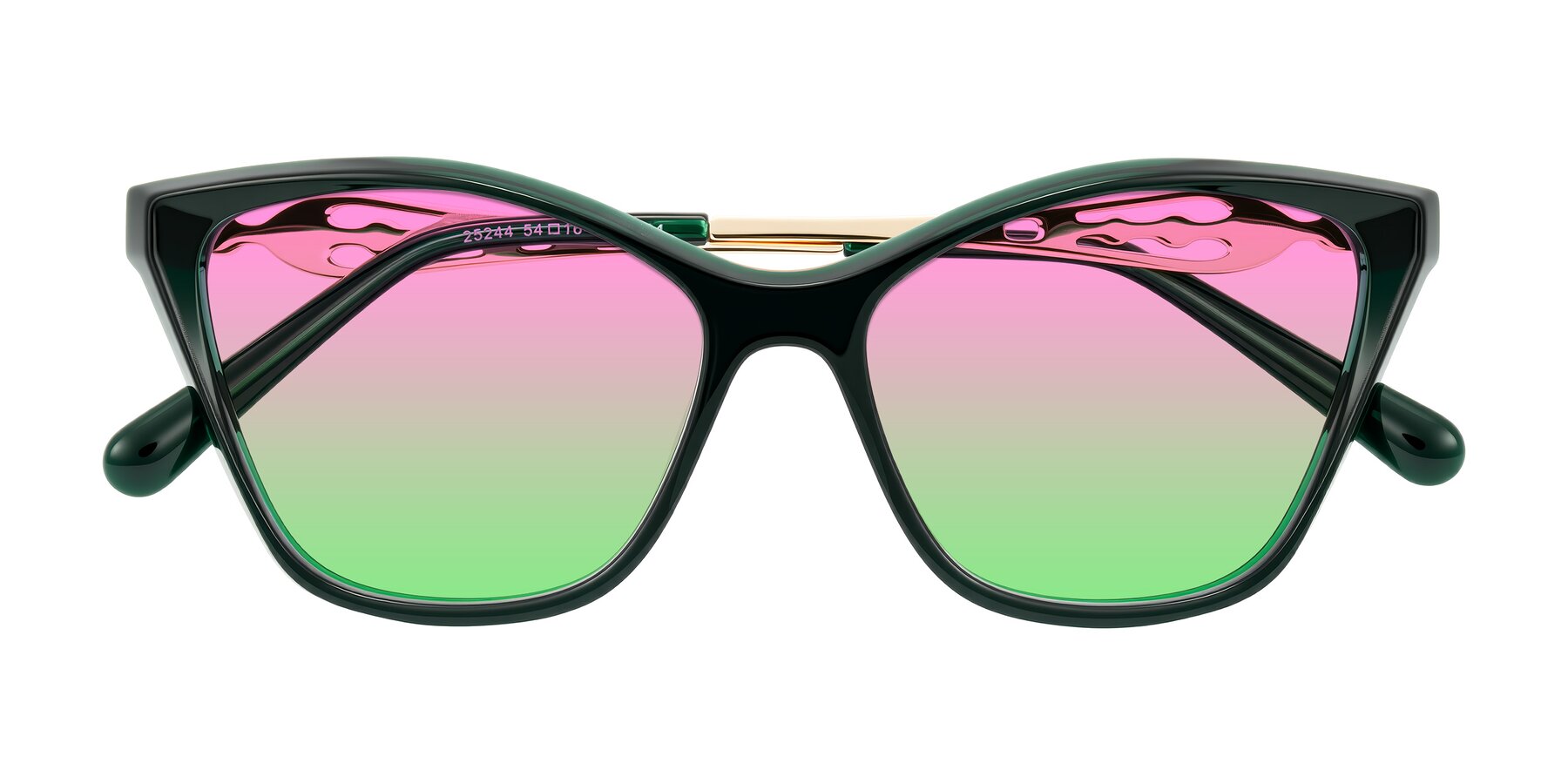 Folded Front of Aspen in Jade Green with Pink / Green Gradient Lenses