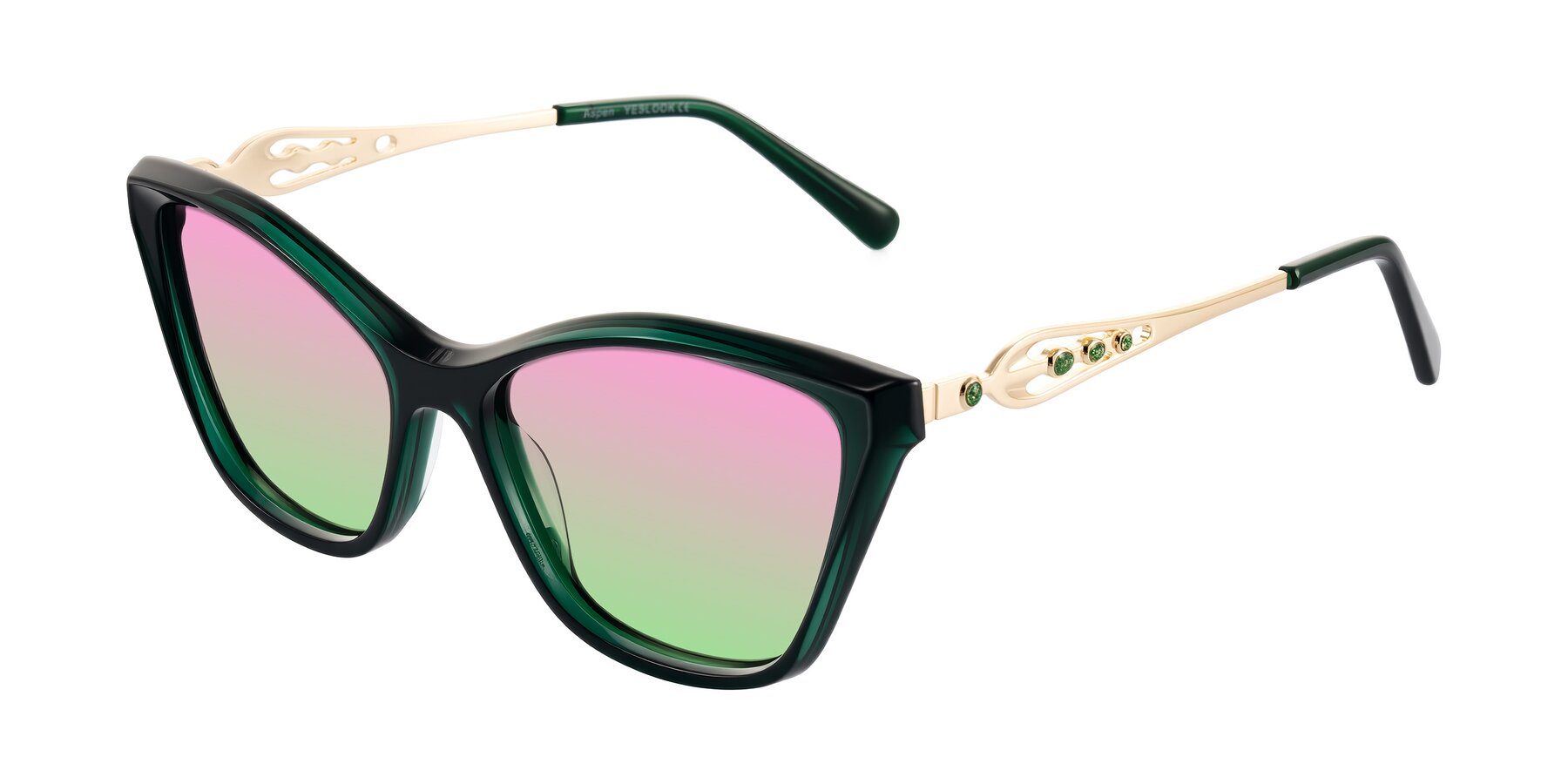 Angle of Aspen in Jade Green with Pink / Green Gradient Lenses