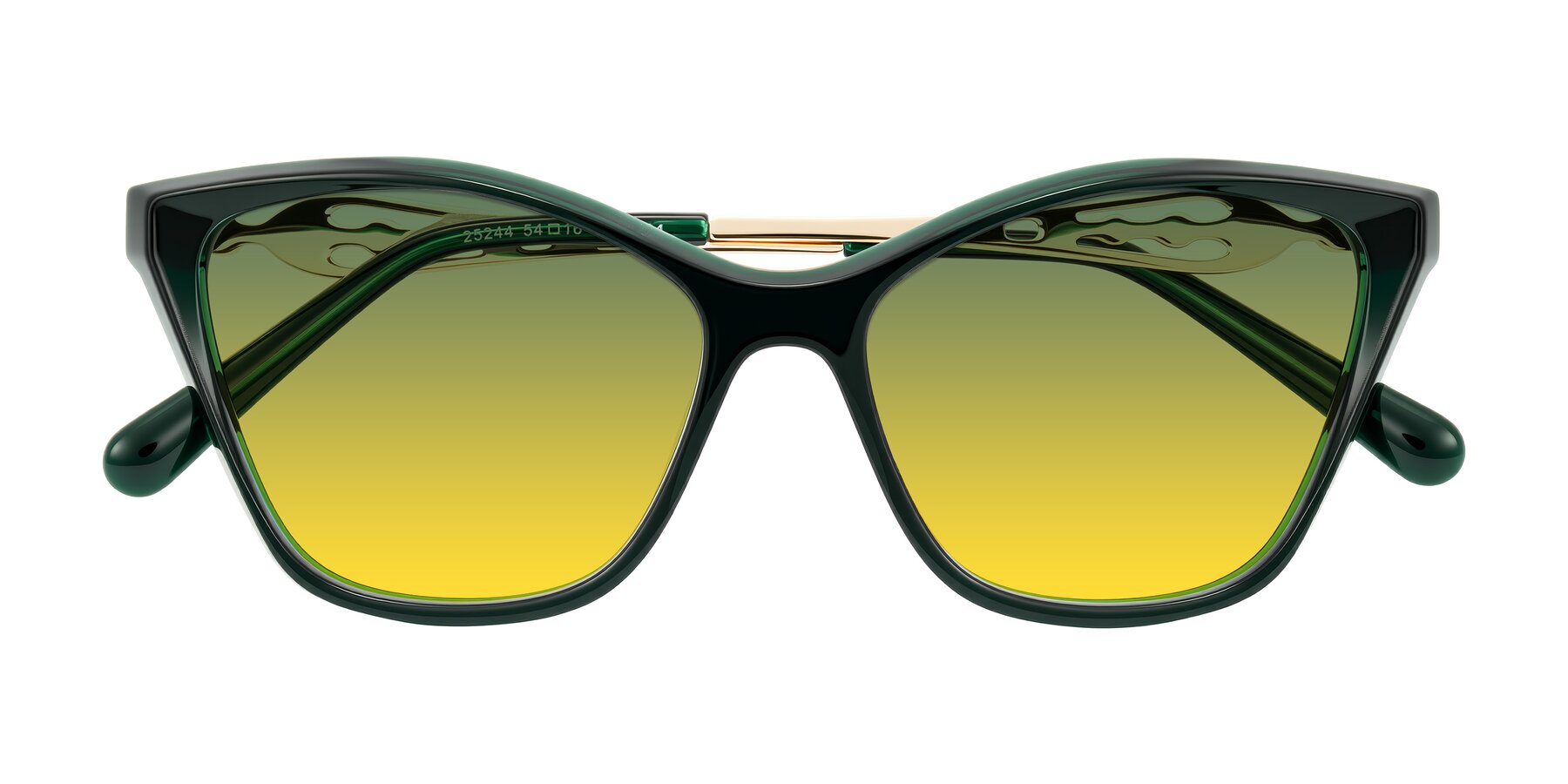Folded Front of Aspen in Jade Green with Green / Yellow Gradient Lenses