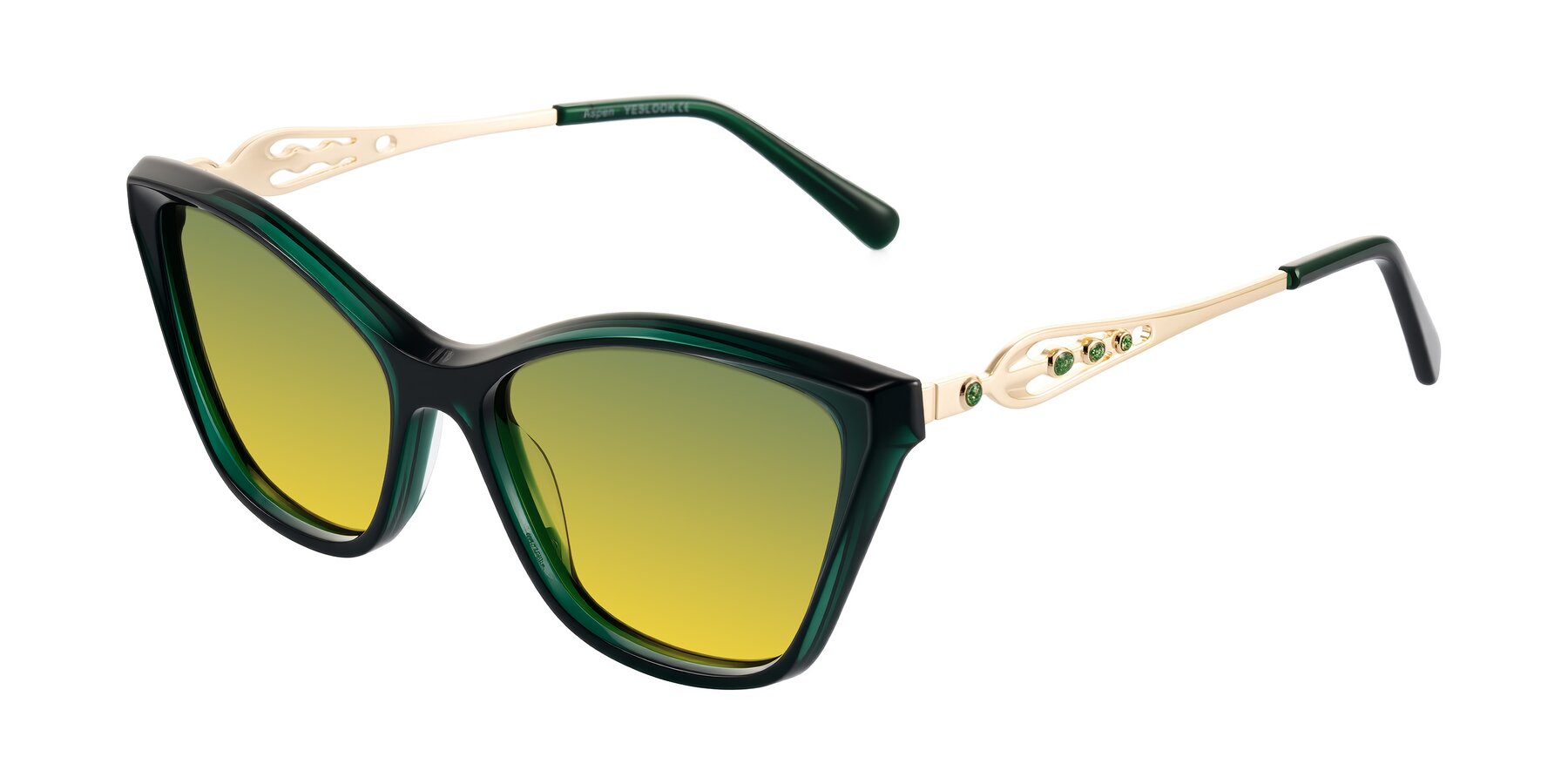 Angle of Aspen in Jade Green with Green / Yellow Gradient Lenses