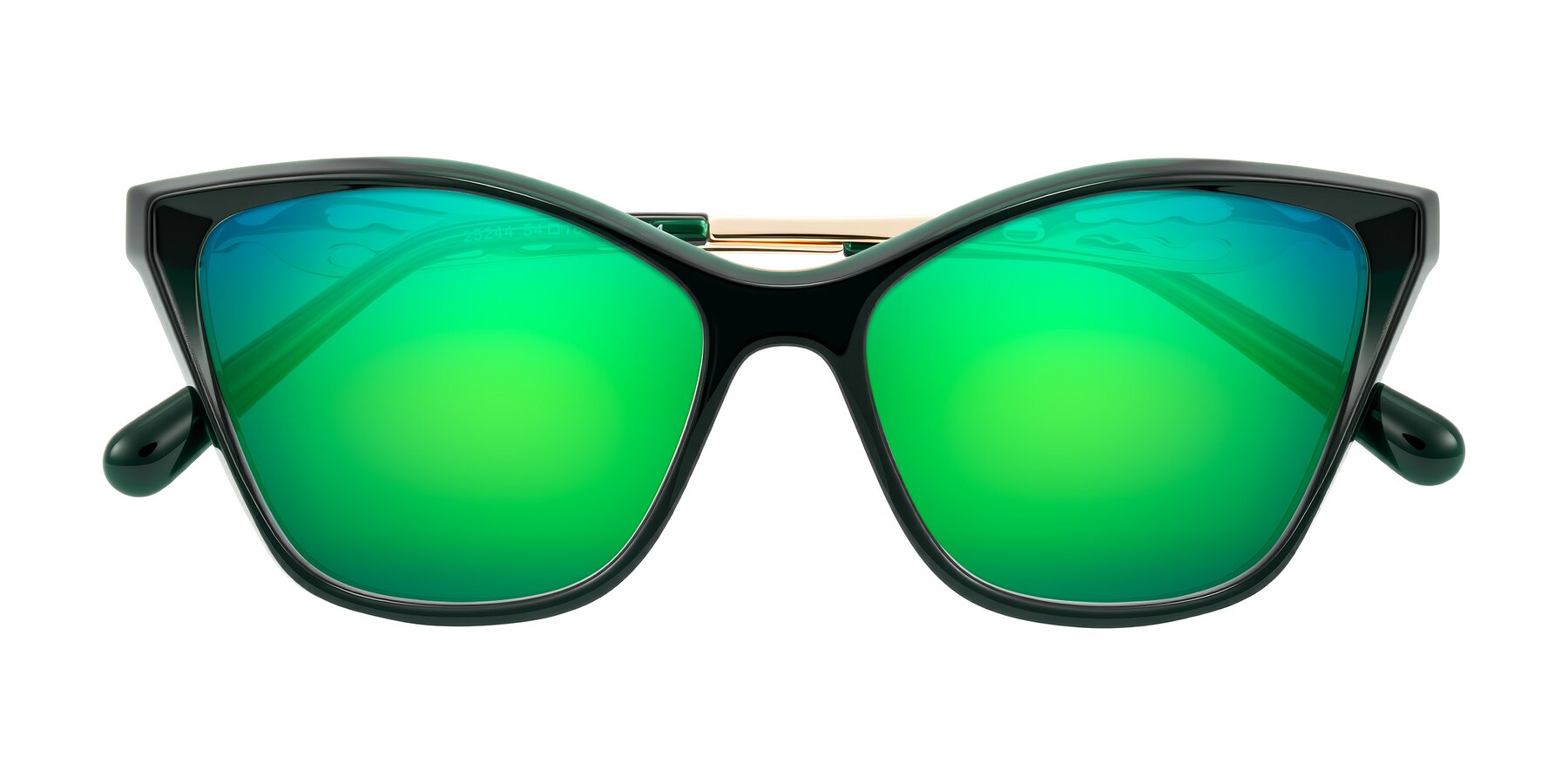 Folded Front of Aspen in Jade Green with Green Mirrored Lenses