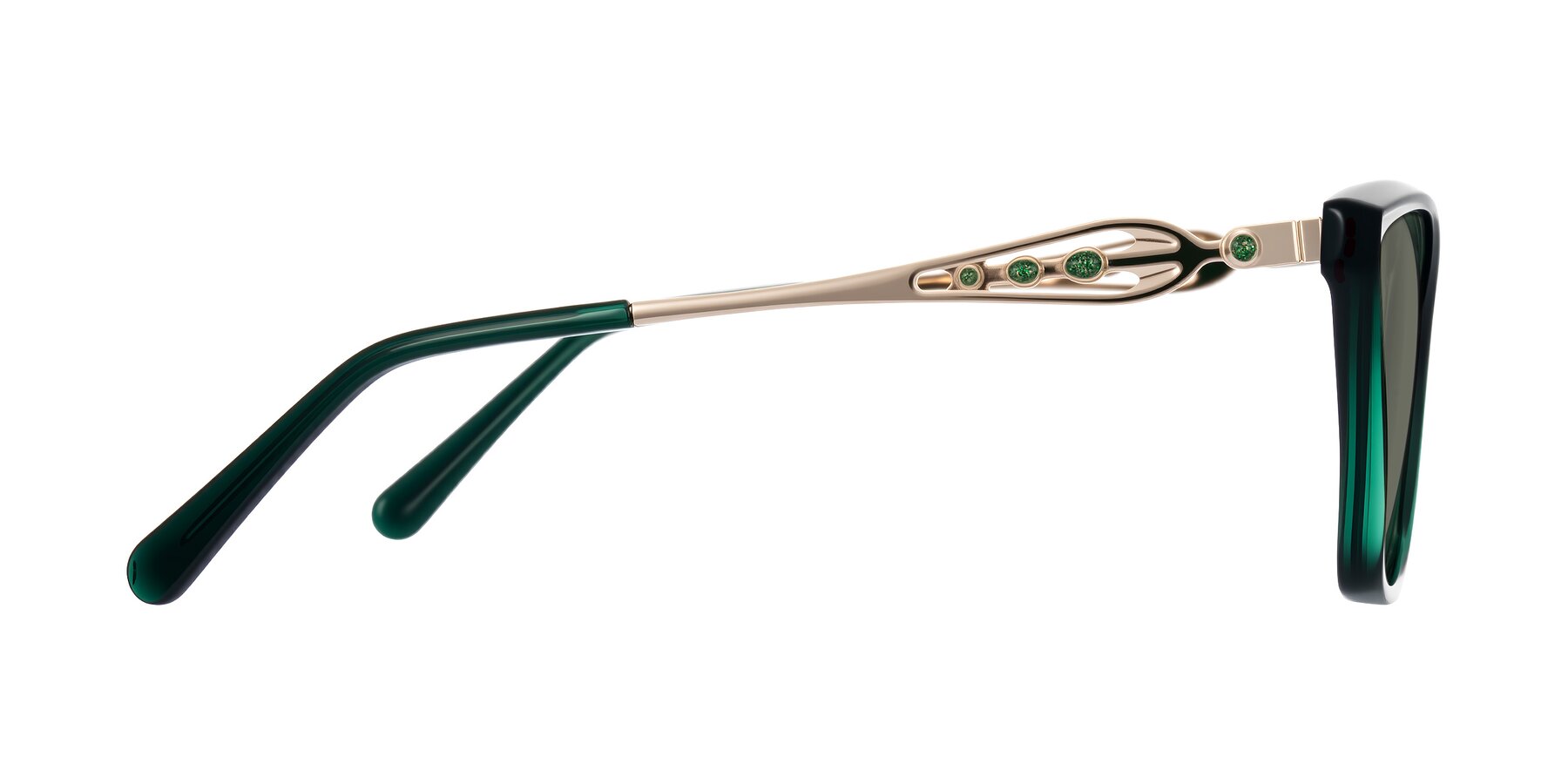 Side of Aspen in Jade Green with Gray Polarized Lenses