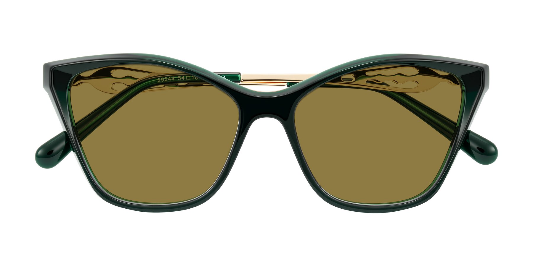 Folded Front of Aspen in Jade Green with Brown Polarized Lenses