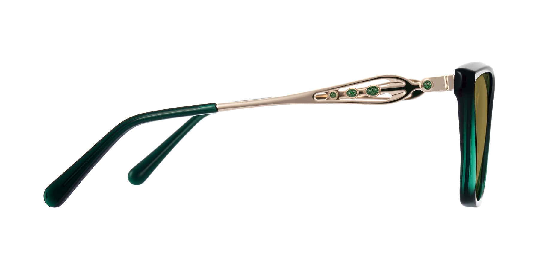 Side of Aspen in Jade Green with Brown Polarized Lenses